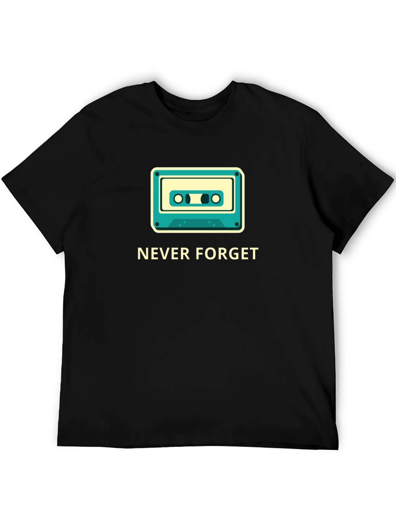Black Retro Cassette 'Never Forget' Graphic Tee view 5