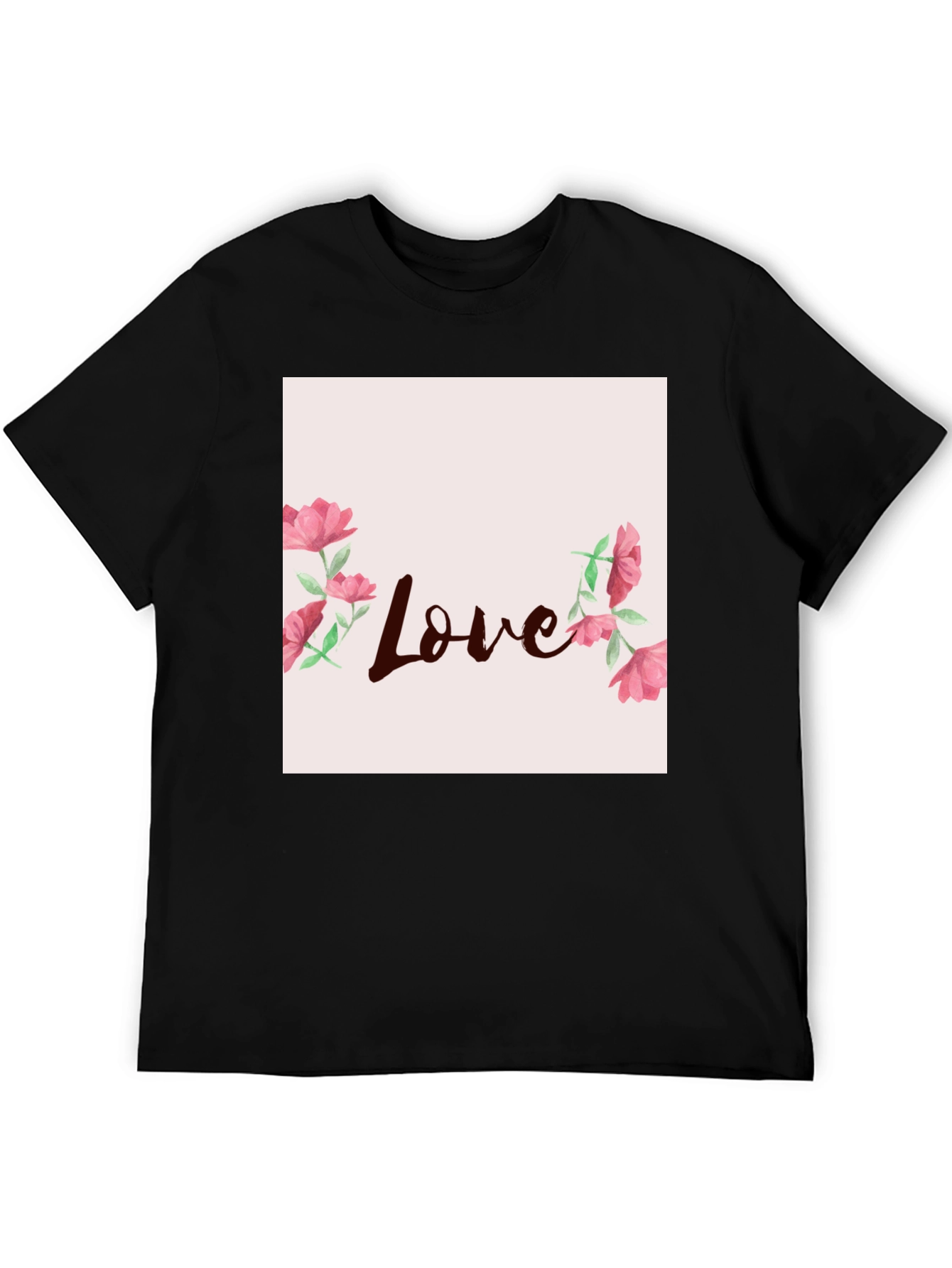 Black Floral Love Graphic Tee - Stylish Casual Wear view 5