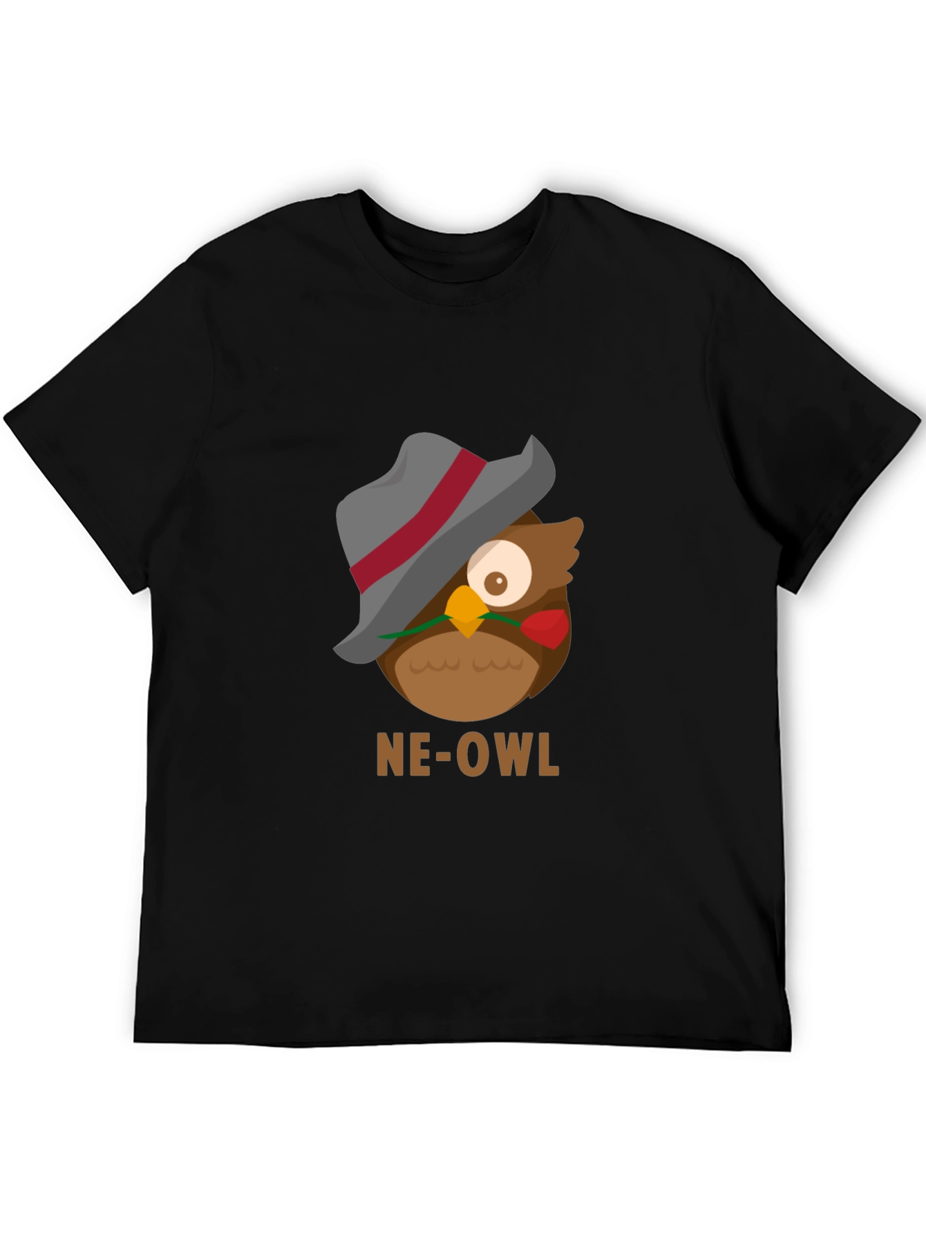 Black NE-OWL Graphic Tee - Stylish Owl Design view 5
