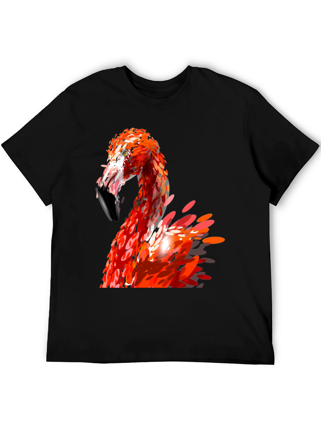 Black Flamingo Graphic Print Black T-Shirt view 5