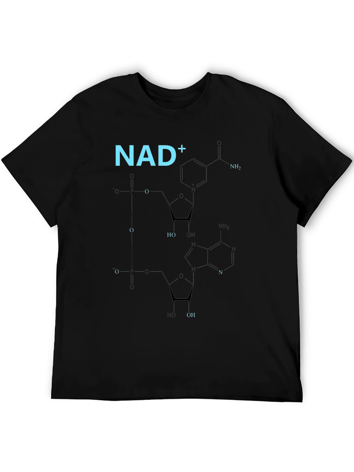 Black NAD+ Molecule T-Shirt - Science Fashion view 5