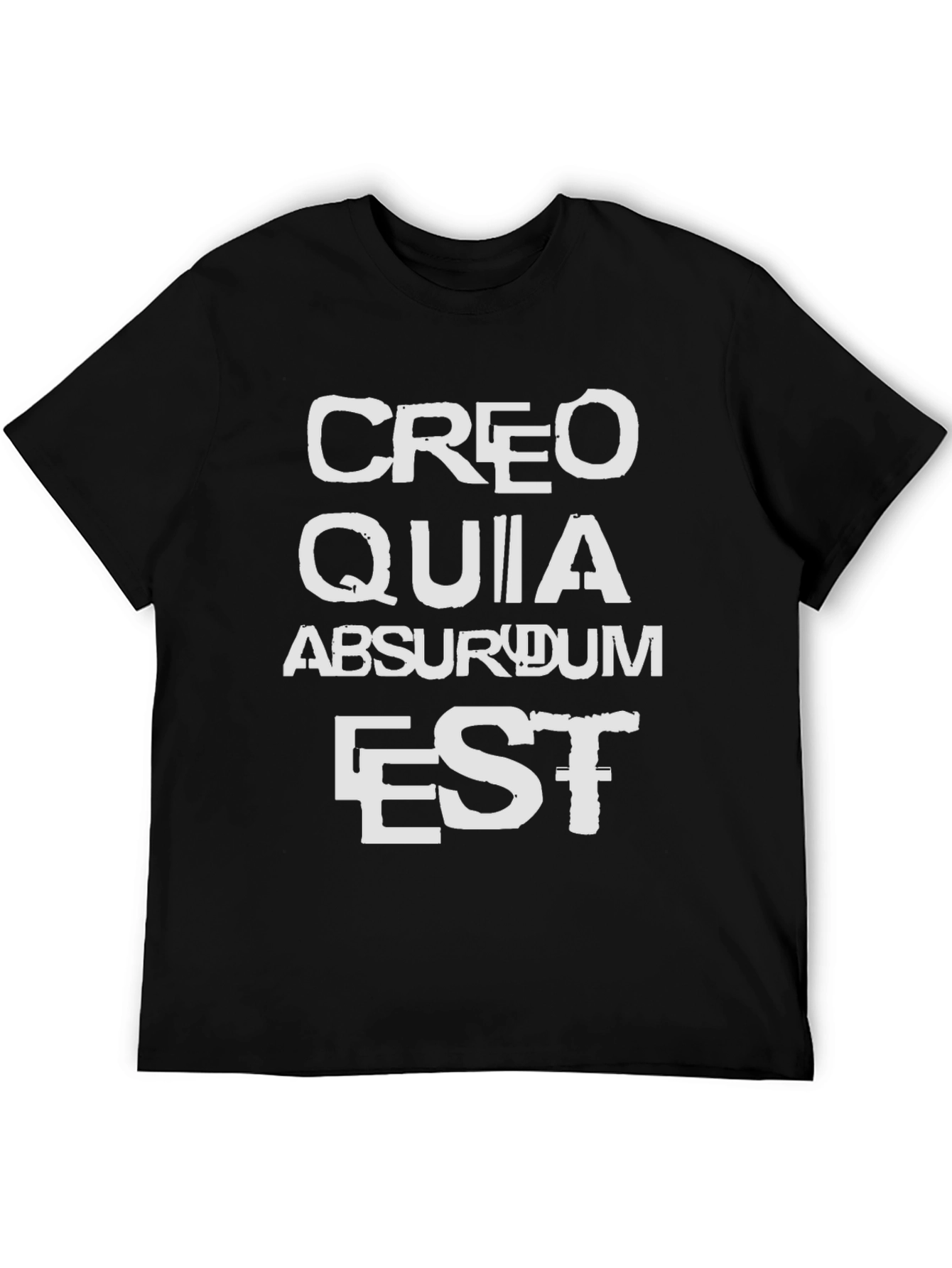 Black Creo Quia Absurdum Est T-Shirt view 5