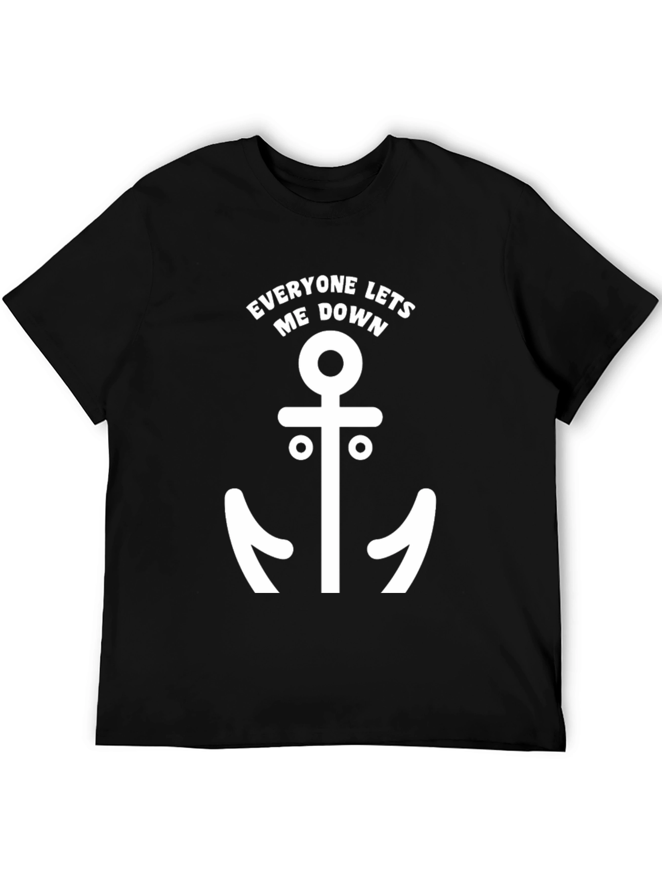 Black Everyone Lets Me Down Anchor Graphic Tee view 5