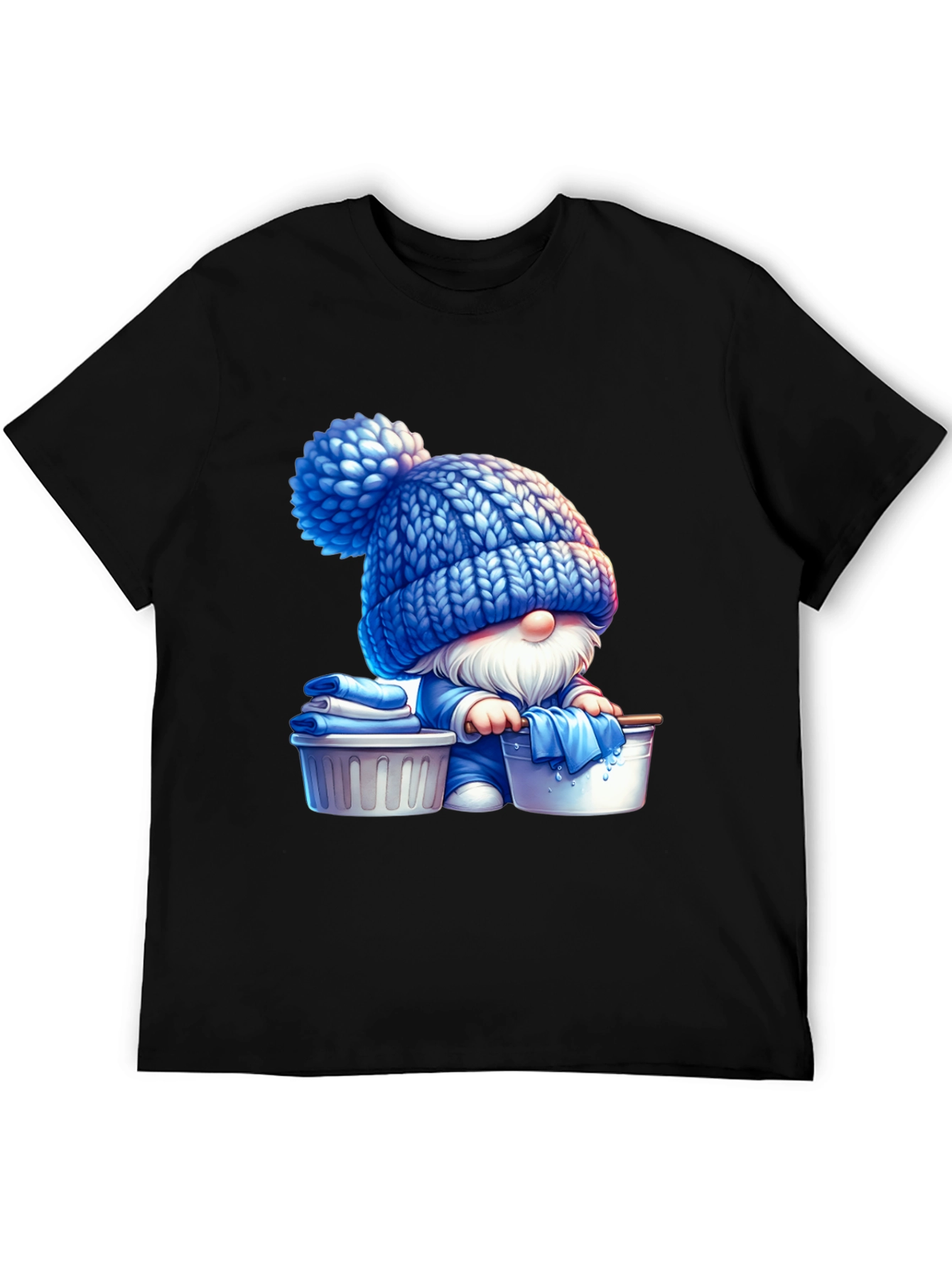 Black Gnome Laundry Day T-Shirt - Unique Graphic Tee view 5