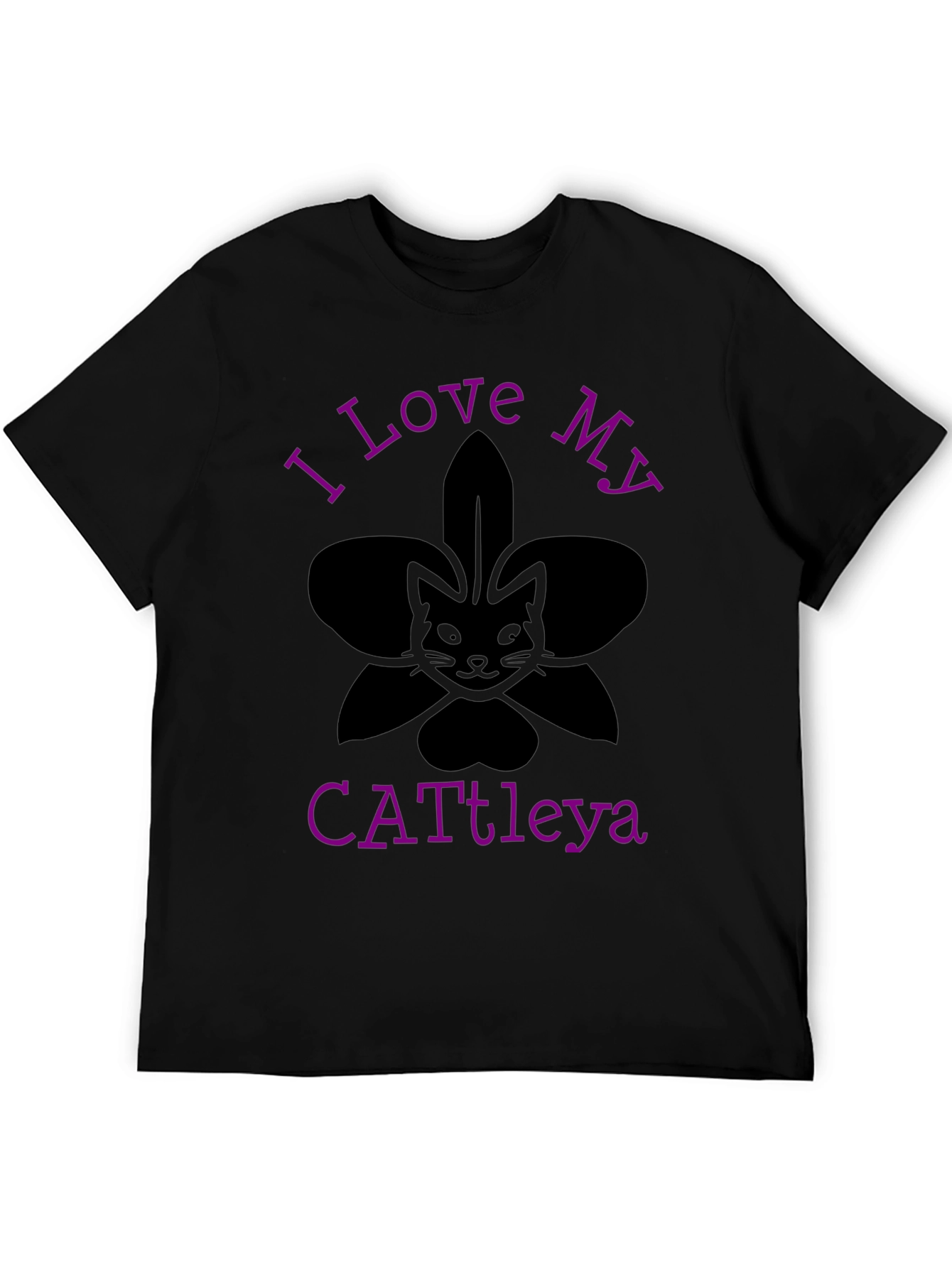 Black I Love My Cattleya Cat Orchid T-Shirt view 5
