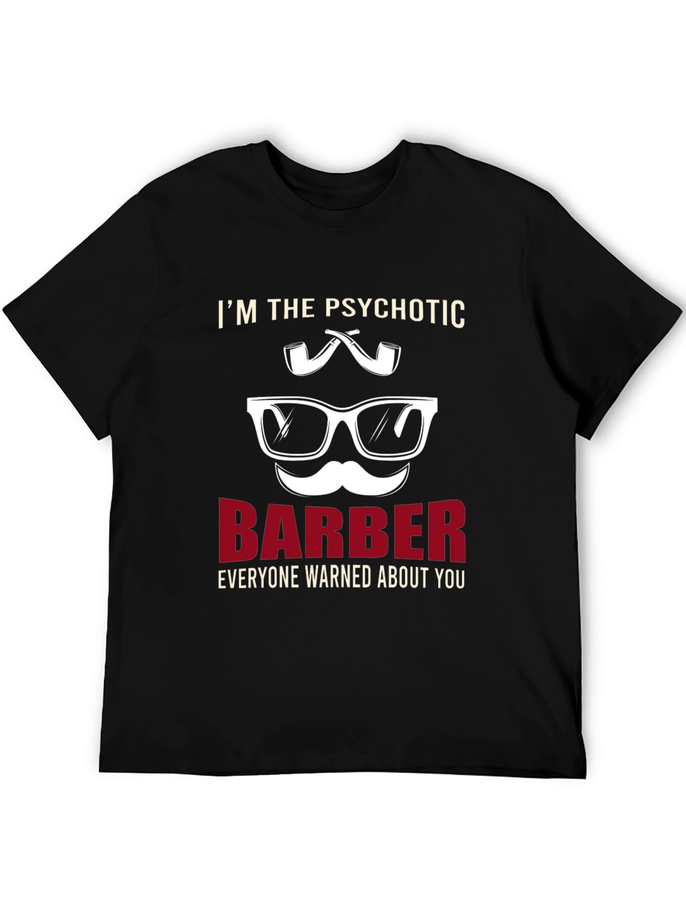 Black Psychotic Barber T-Shirt - Novelty Graphic Tee view 5