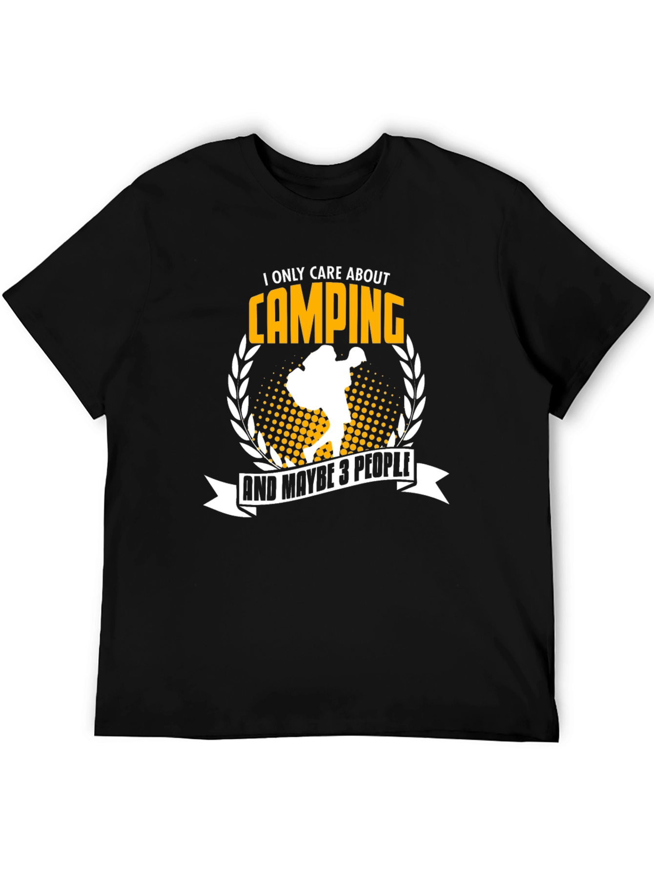 Black Camping T-Shirt: I Only Care About Camping view 5