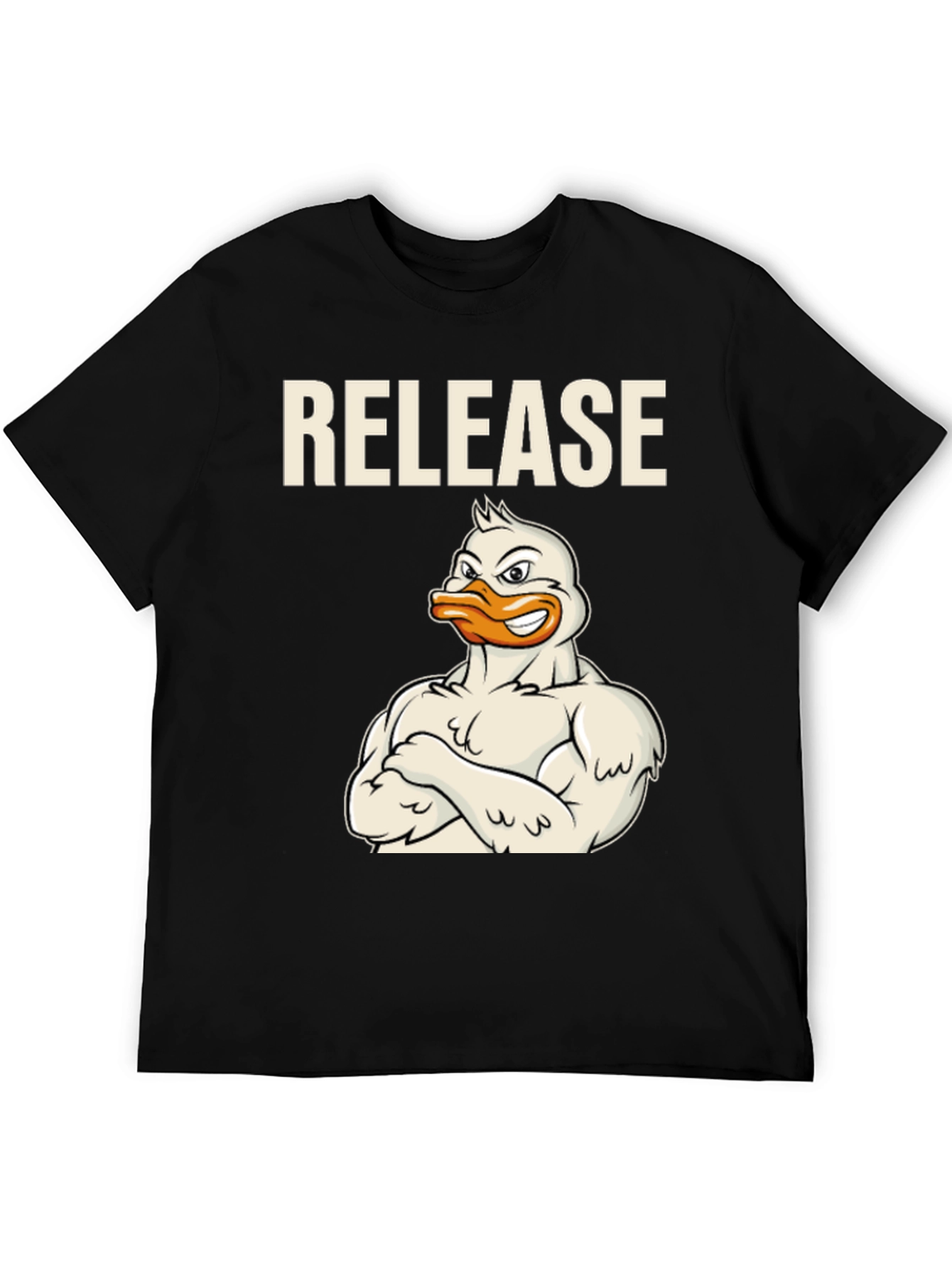 Black Release Duck T-Shirt - Funny Workout Tee view 5