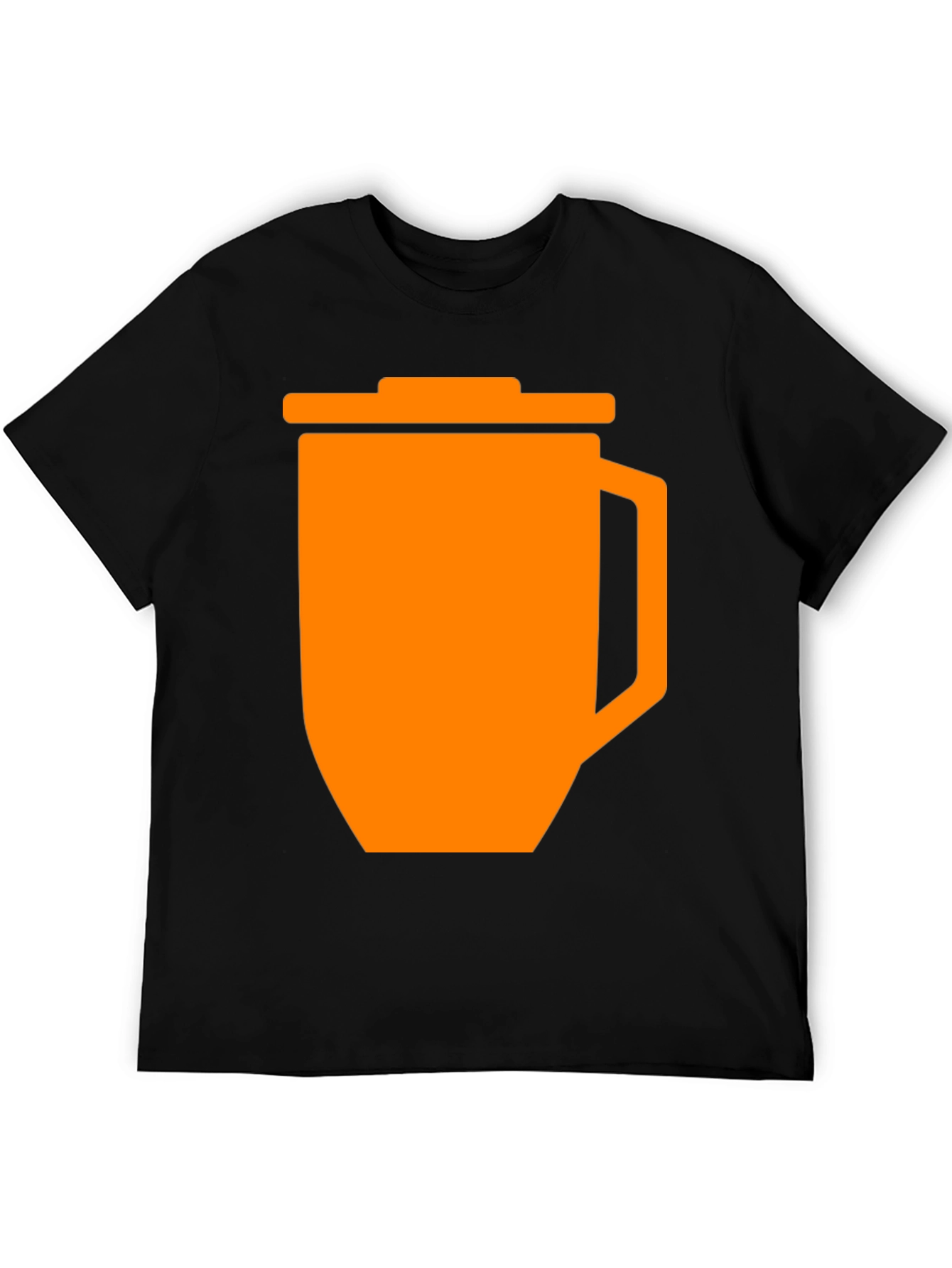Black Funny Orange Trash Can Graphic T-Shirt - Black view 5