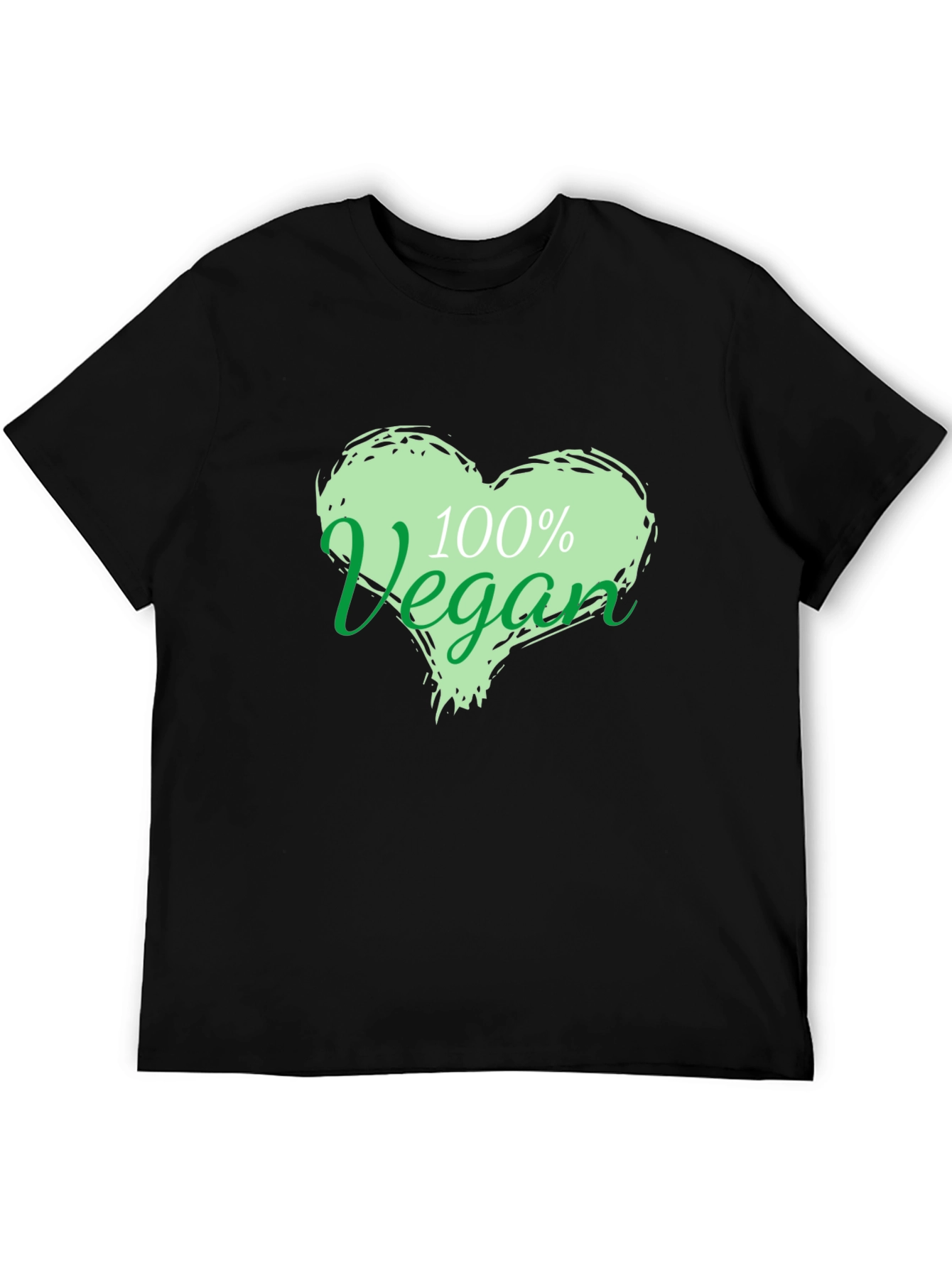 Black 100% Vegan Heart Graphic T-Shirt - Unisex view 5