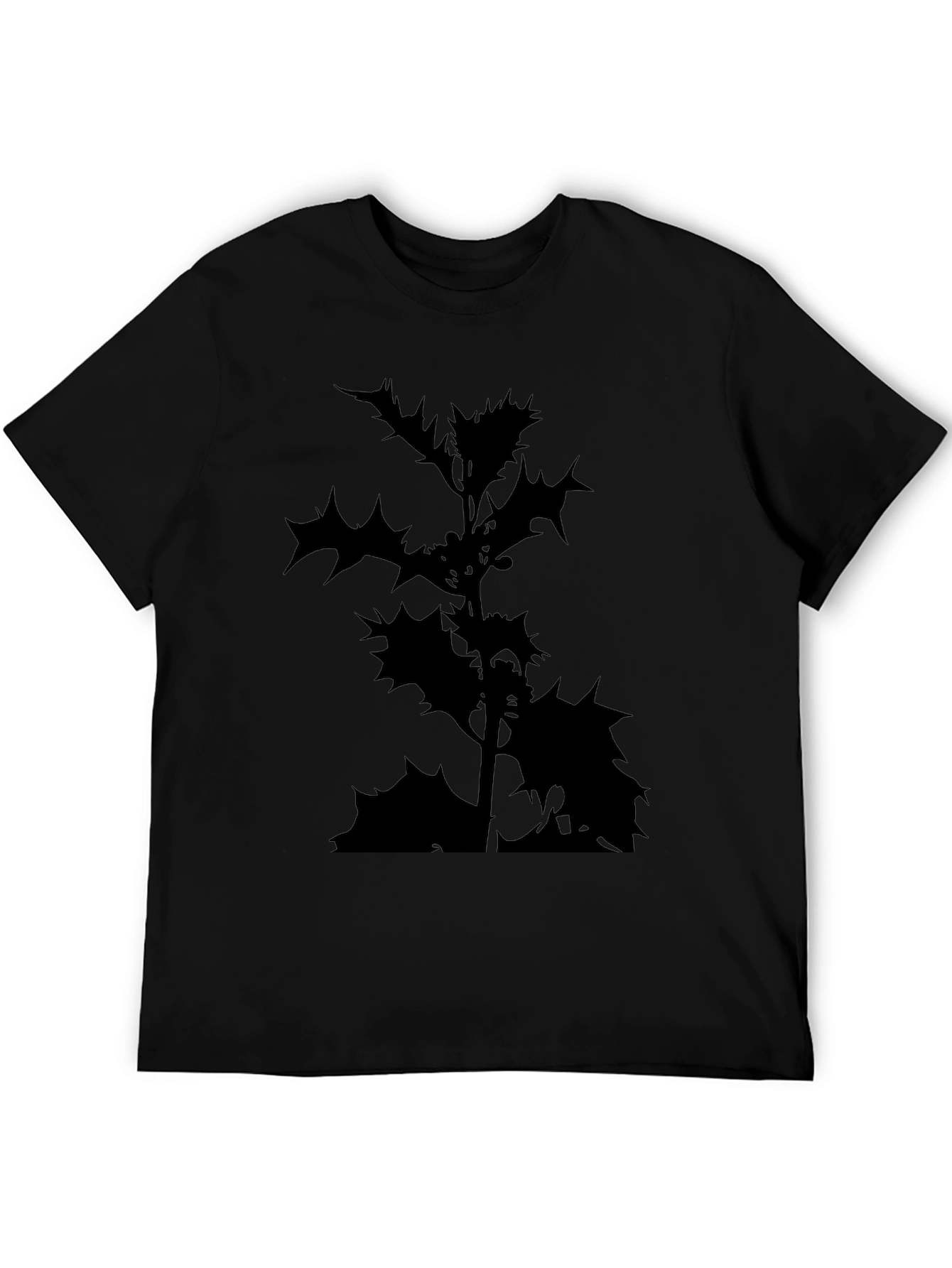 Black Black T-Shirt with Holly Silhouette view 5