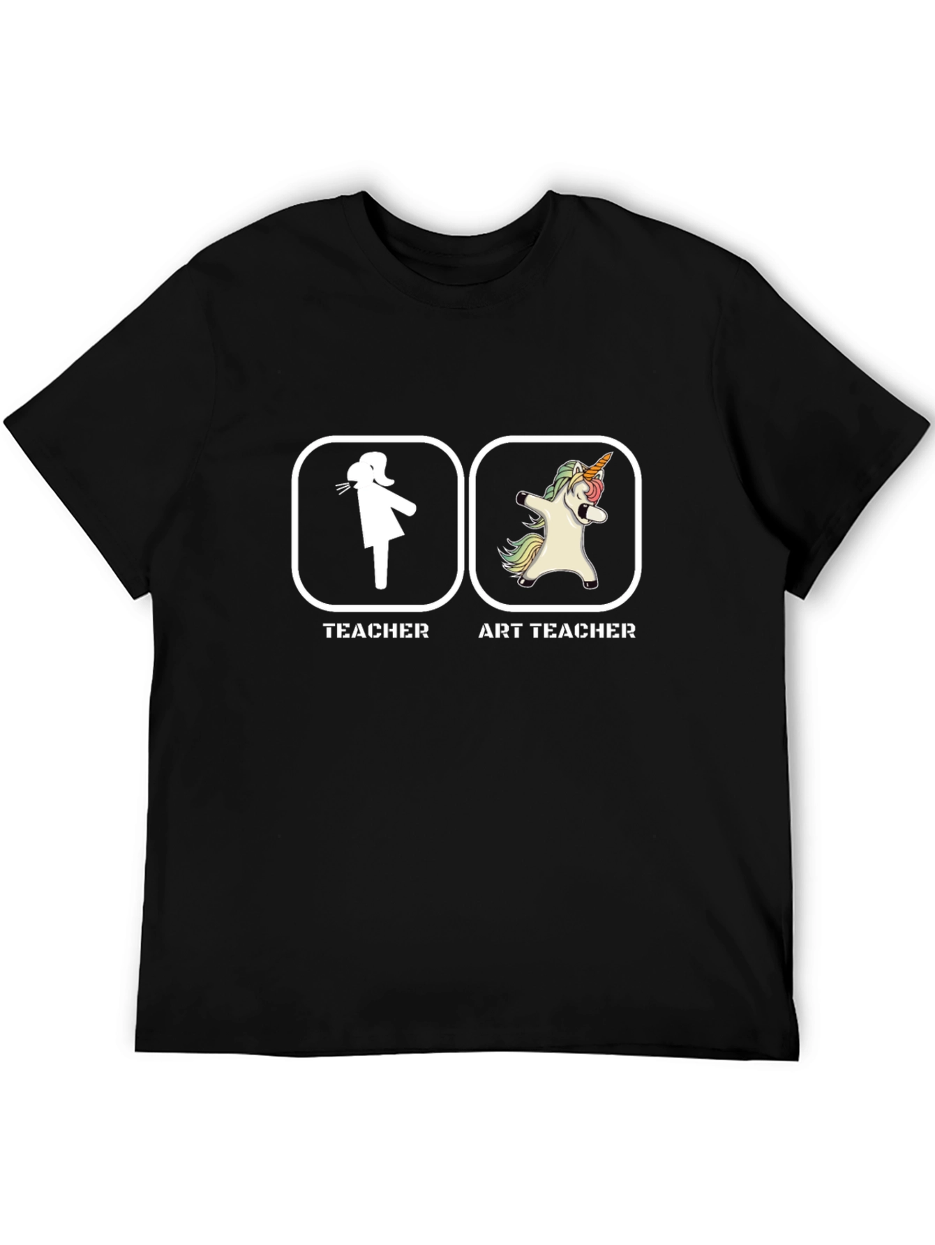 Black Art Teacher Unicorn Dab T-Shirt - Funny Teacher Gift view 5