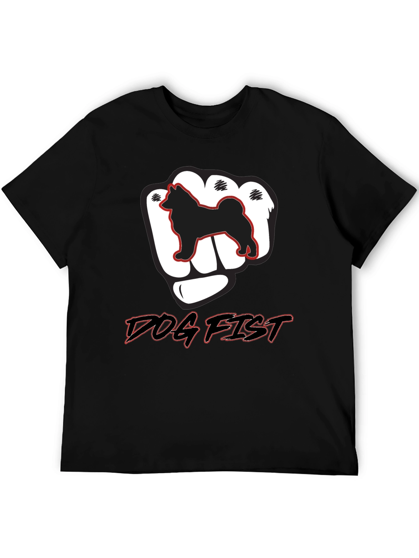 Black Dog Fist Graphic Tee - Men's Black T-Shirt view 5