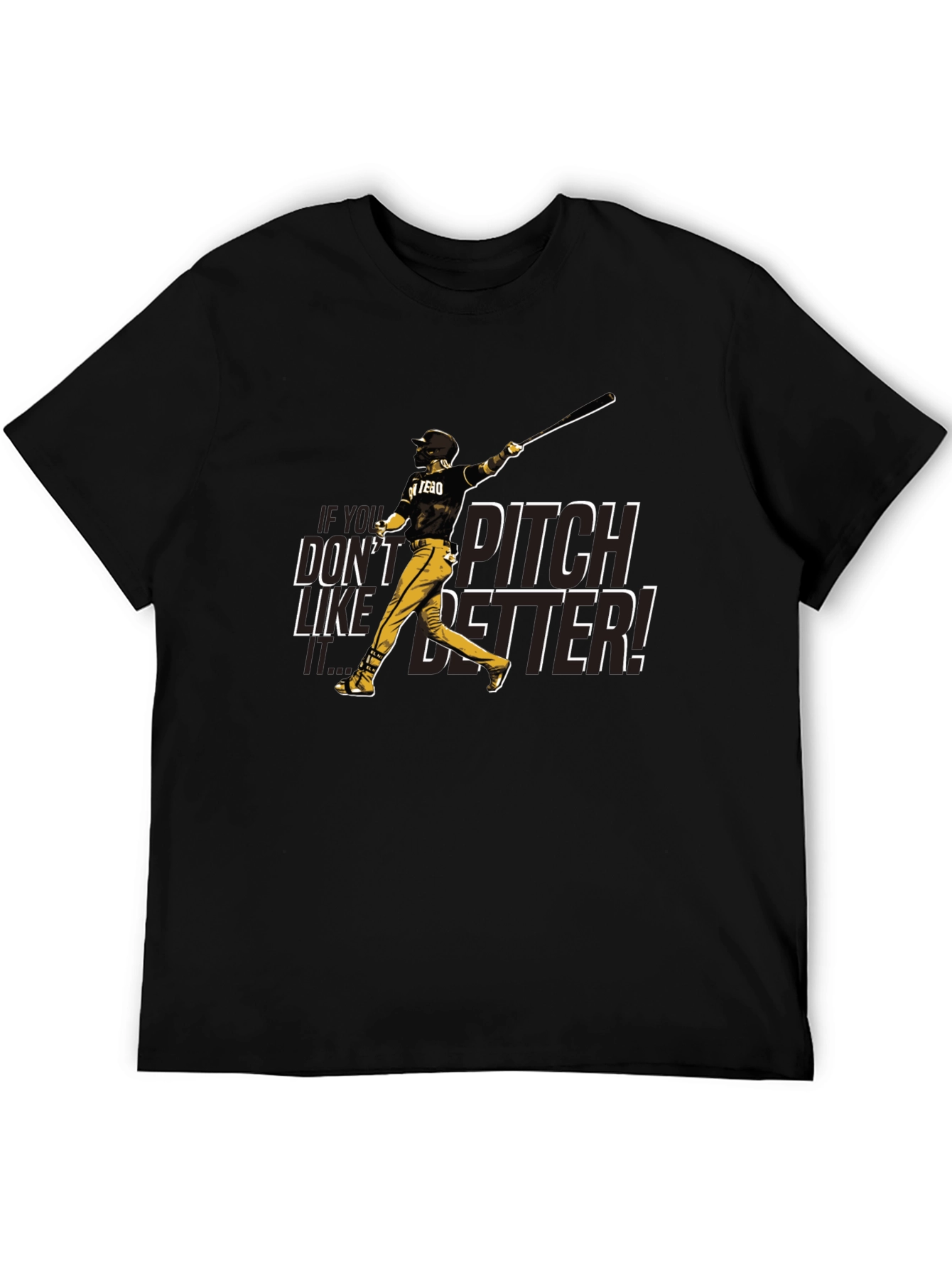 Black Pitch Better Baseball Graphic T-Shirt view 5