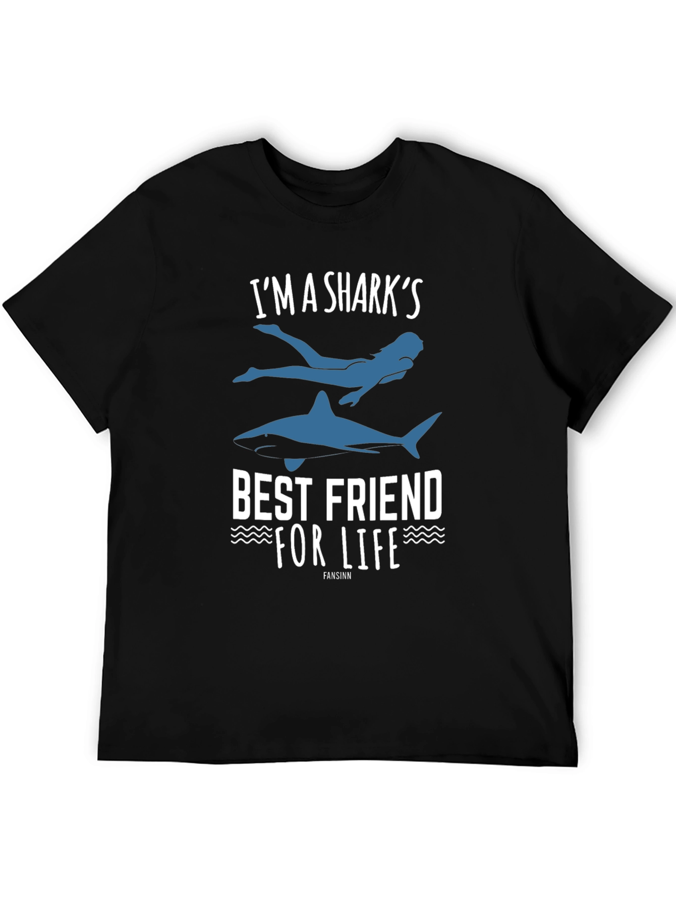 Black I'm a Shark's Best Friend For Life T-Shirt view 5