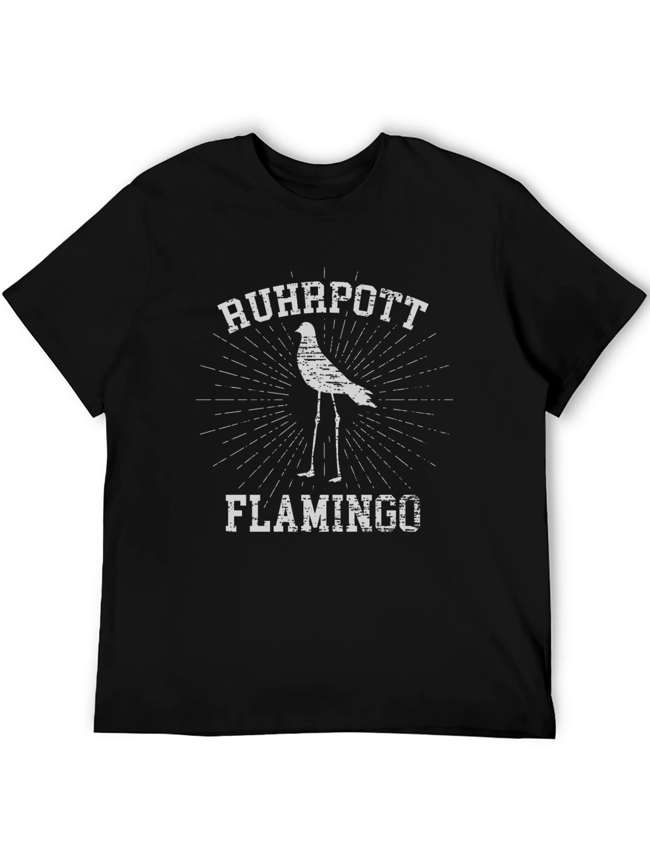 Black Ruhrpott Flamingo Graphic T-Shirt - Cool City Bird Tee view 5