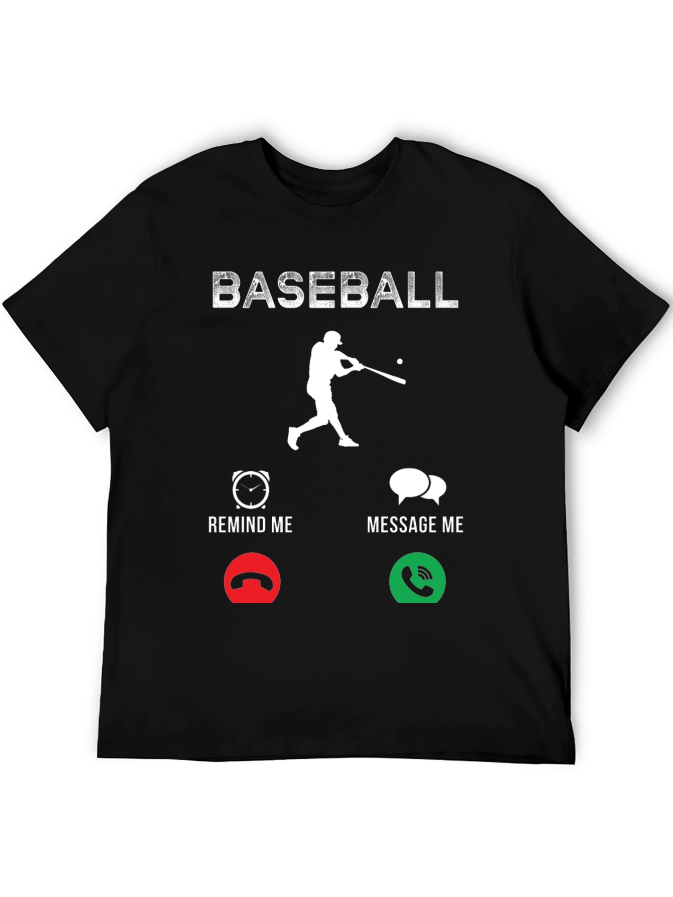Black Baseball Remind/Message Graphic T-Shirt view 5
