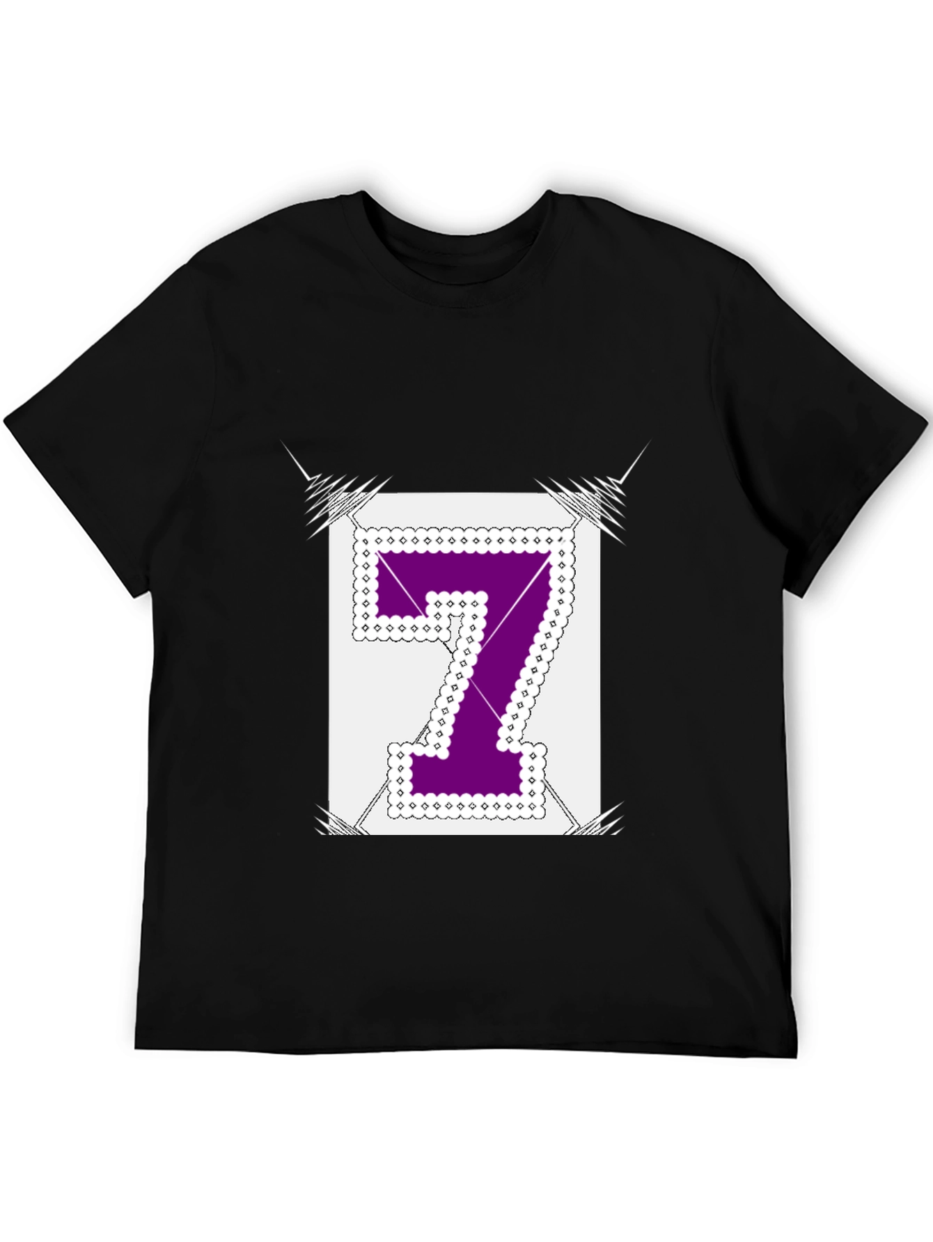Black Number 7 Graphic Tee - Black Cotton Blend Shirt view 5