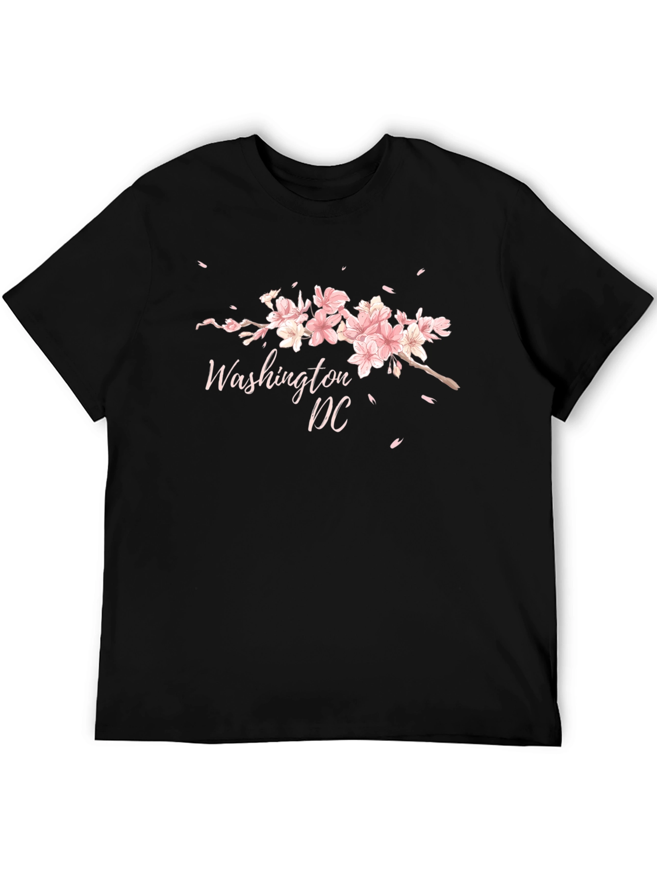 Black Washington DC Cherry Blossom Graphic T-Shirt view 5
