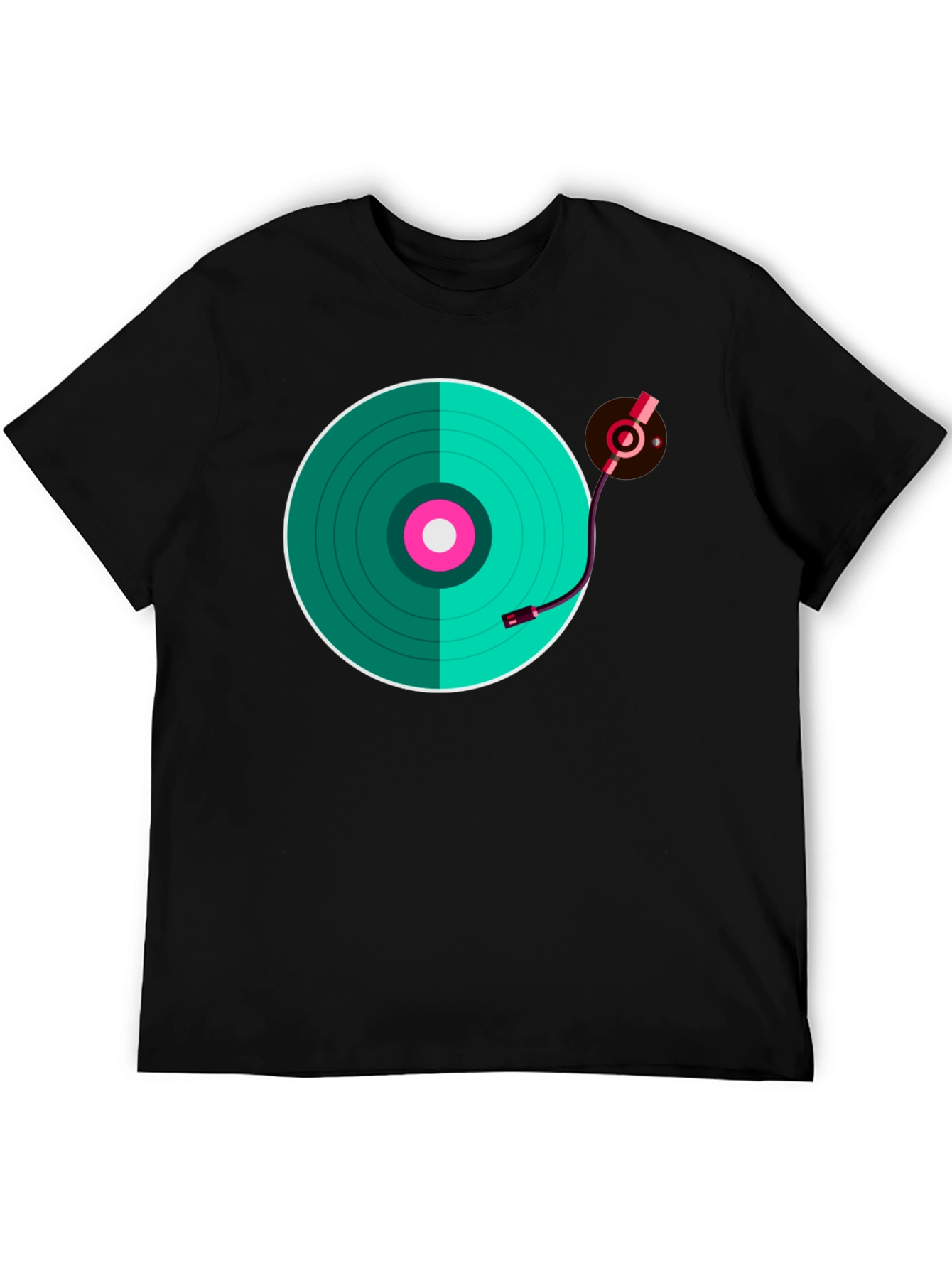 Black Turntable Graphic T-Shirt - Retro Music Lover Tee view 5