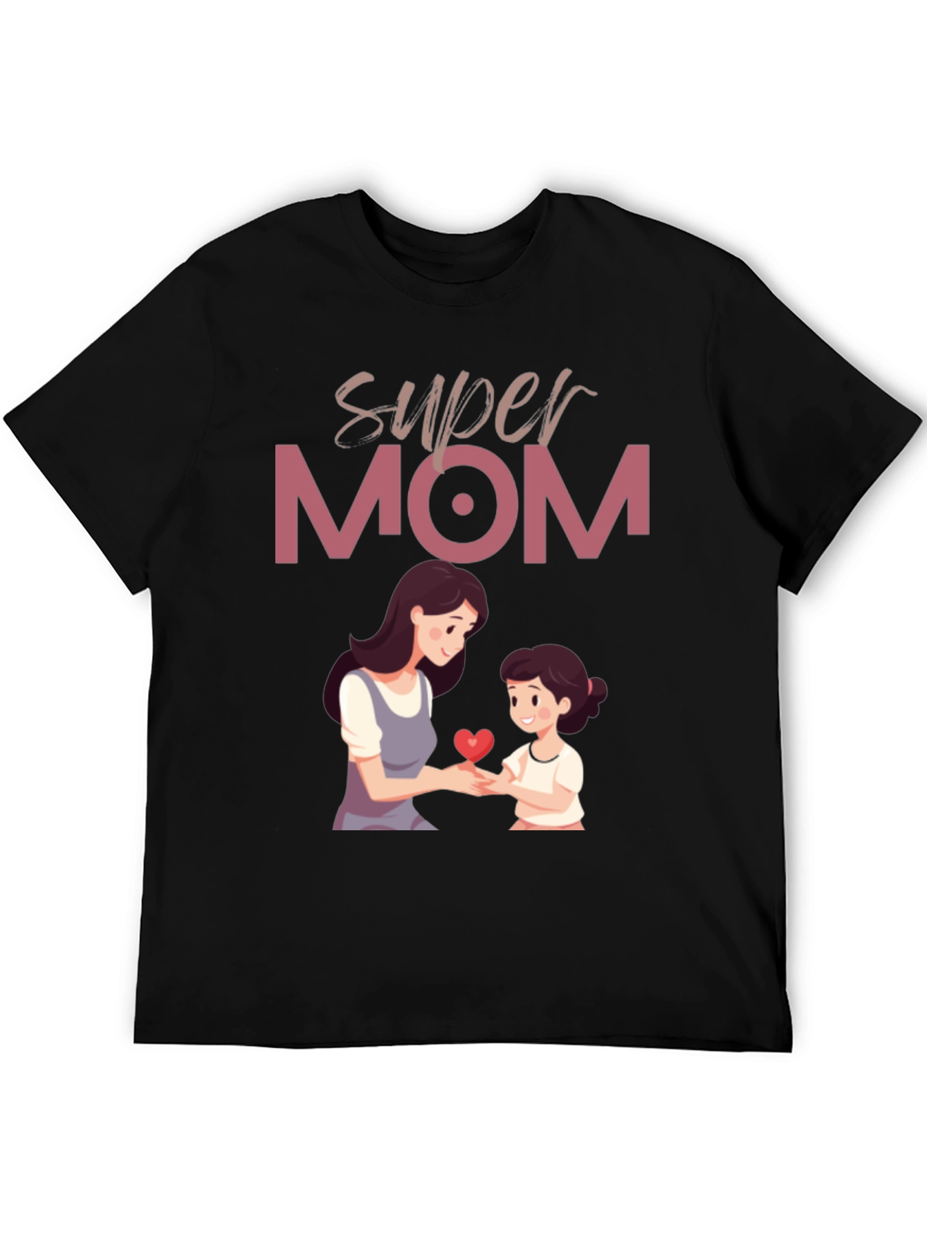 Black Super Mom Graphic Tee - Heartwarming Design view 5