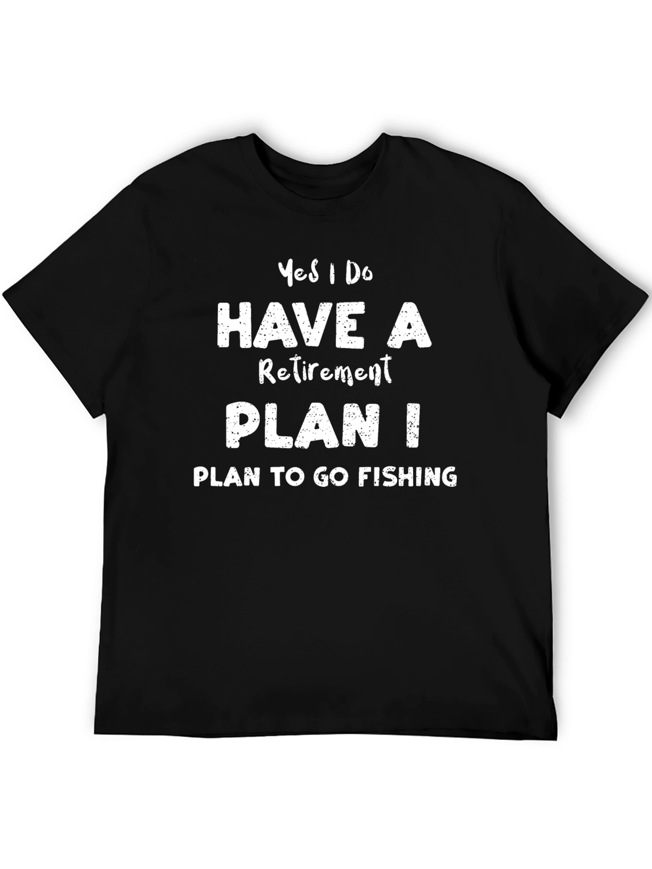 Black Funny Retirement Fishing Plan T-Shirt view 5