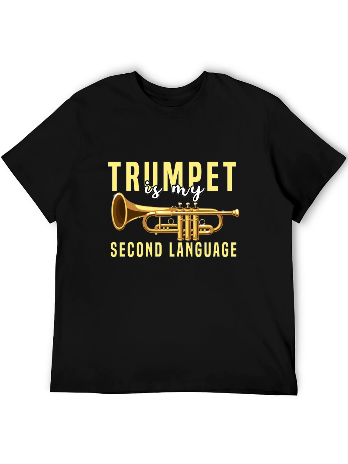 Black Trumpet Second Language Musician T-Shirt view 5