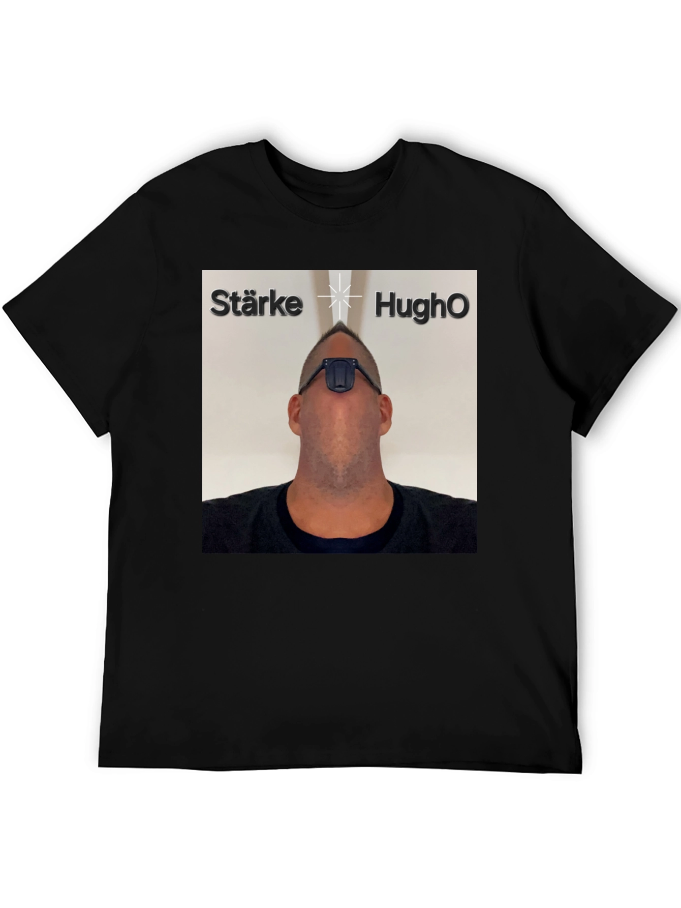 Black Starke HughO T-Shirt - Unique Graphic Tee view 5