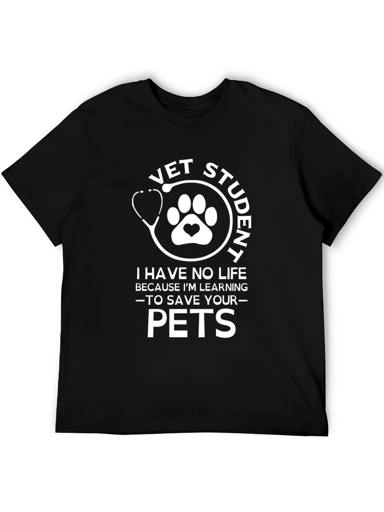 Black Vet Student Graphic T-Shirt - Save Your Pets view 5