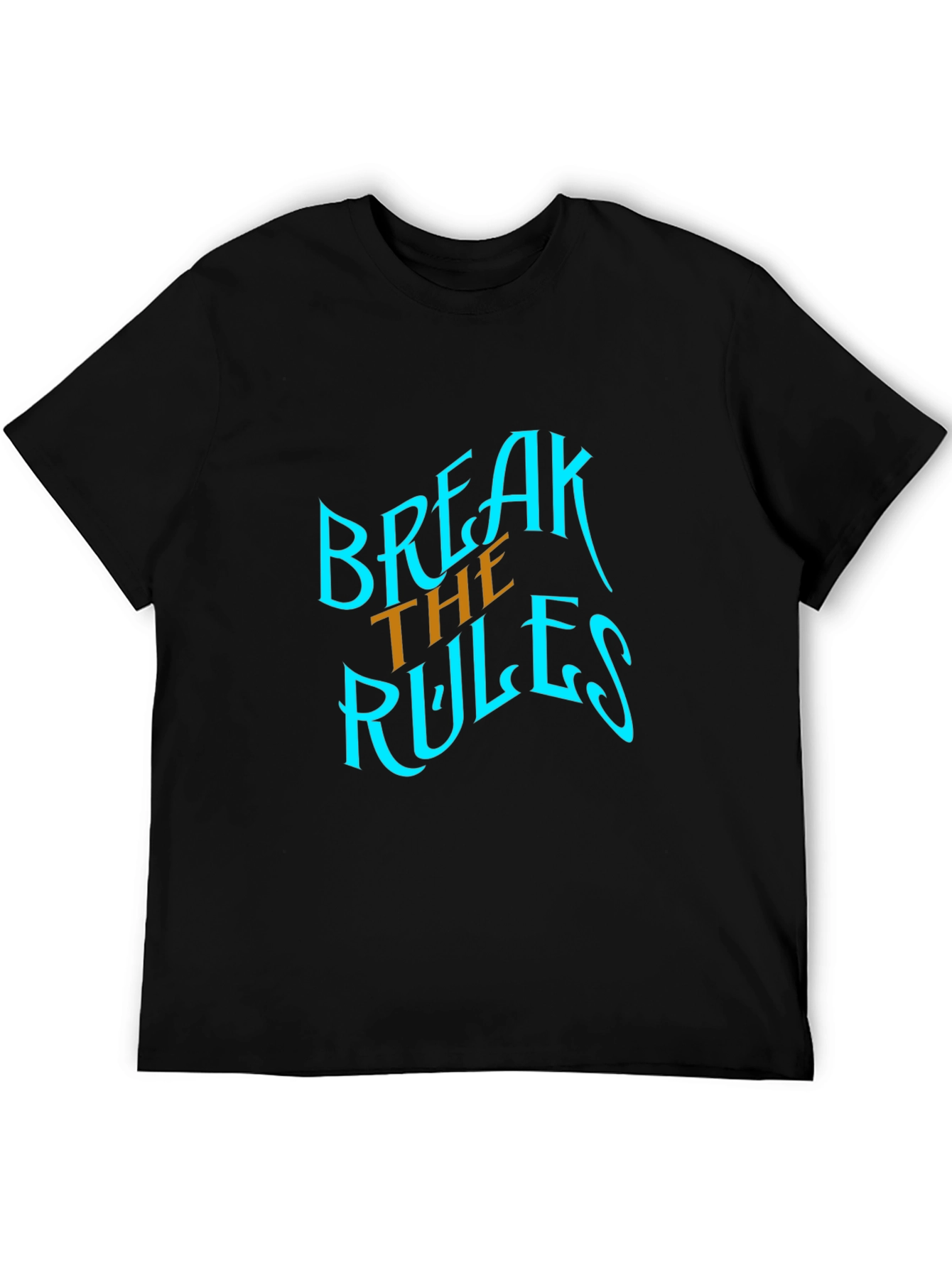 Black Break The Rules Graphic Tee - Stylish Black Cotton T-Shirt view 5