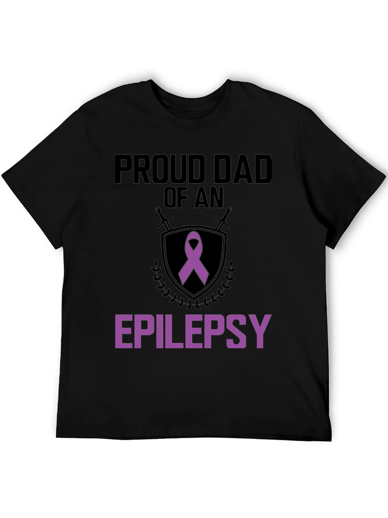 Black Proud Dad of an Epilepsy Warrior T-Shirt view 5