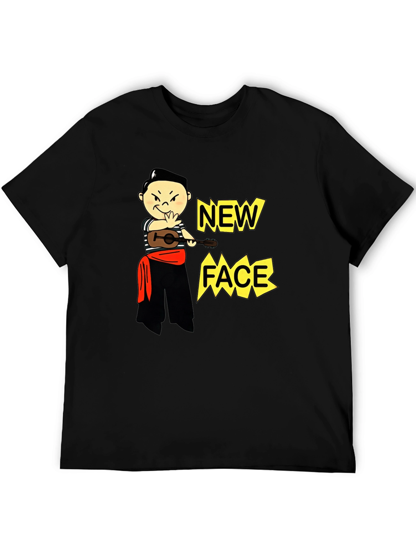 Black New Face Graphic Tee - Unique Design view 5