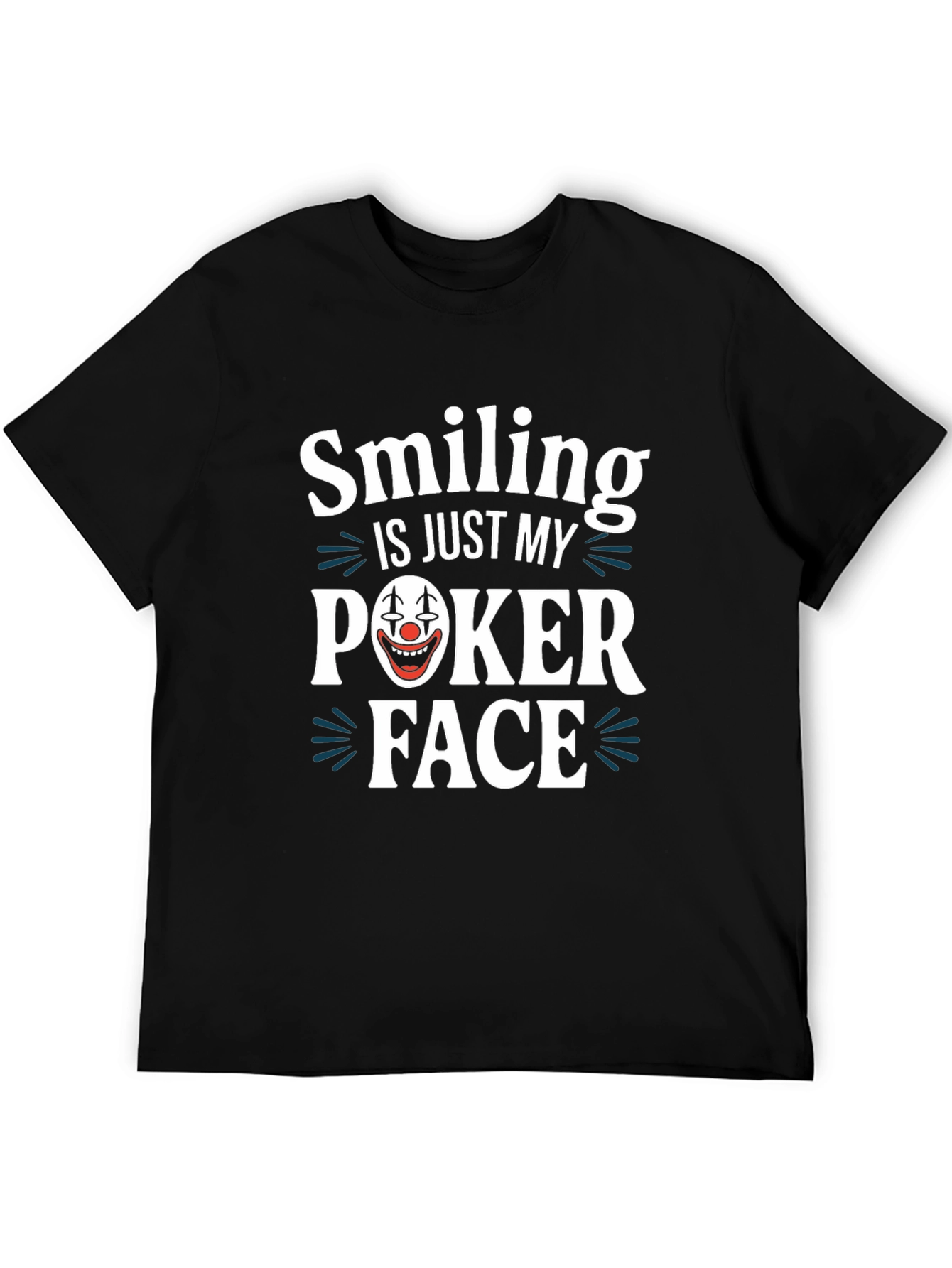 Black Smiling Is My Poker Face Graphic T-Shirt view 5