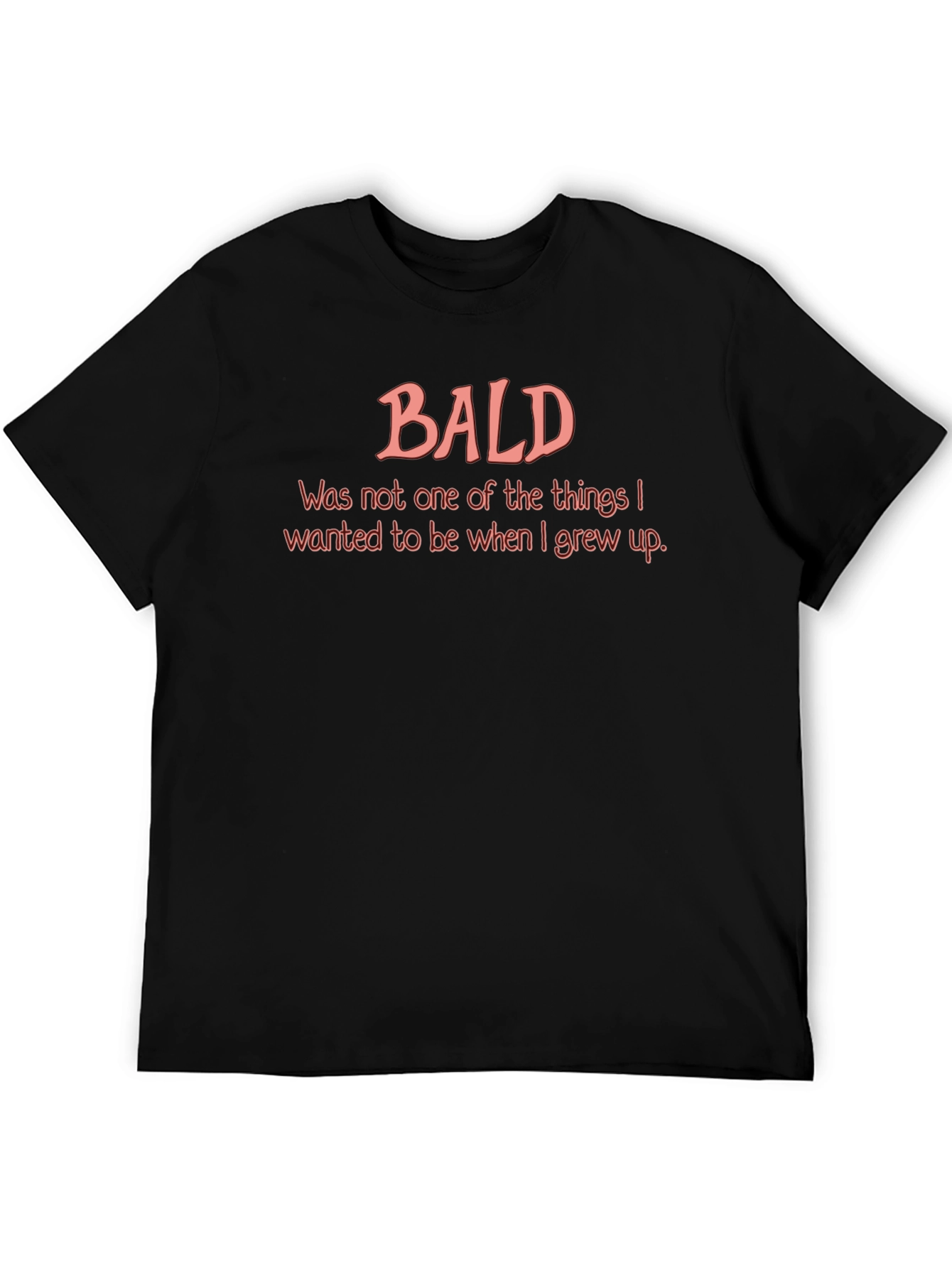 Black Humorous Bald T-Shirt - Men's Black Graphic Tee view 5