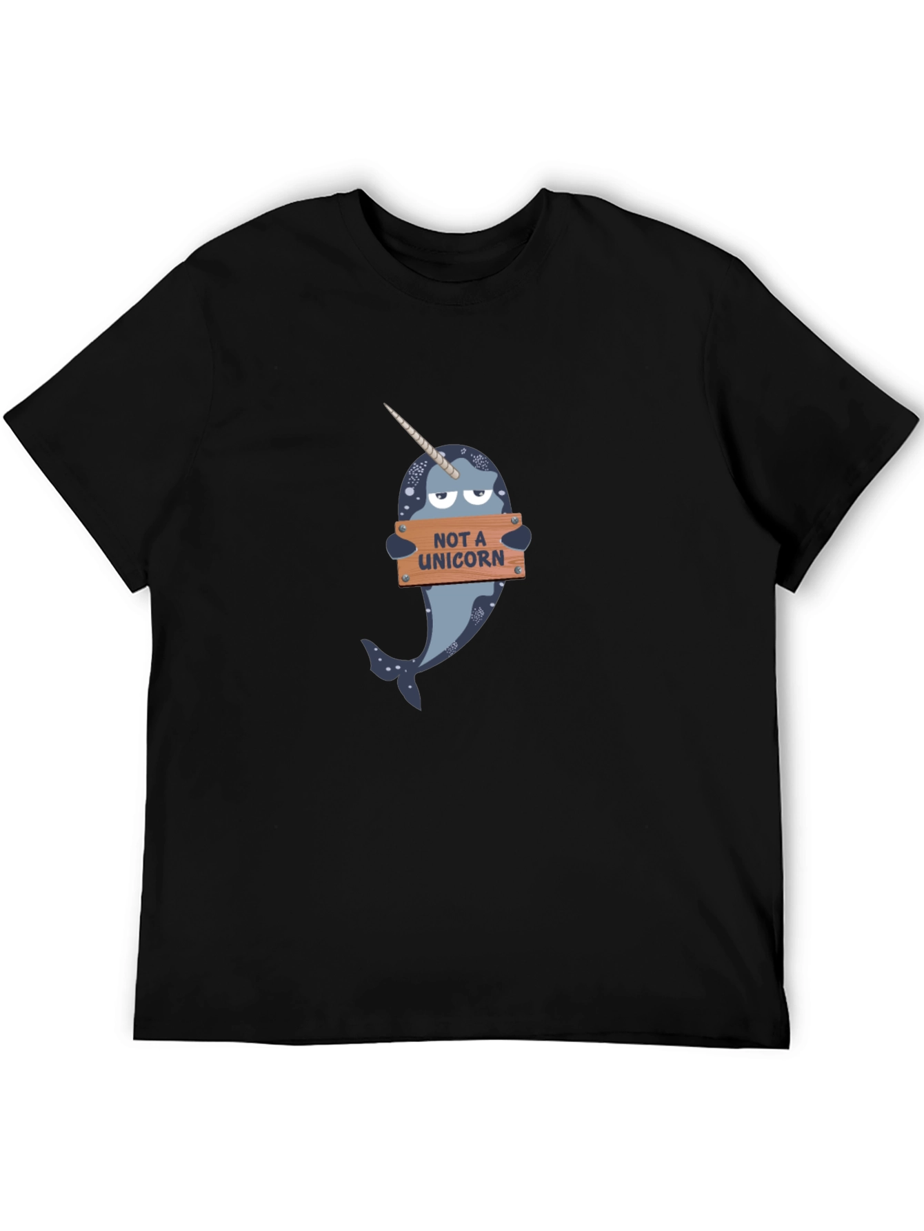 Black Narwhal T-Shirt - "Not A Unicorn" Funny Tee view 5