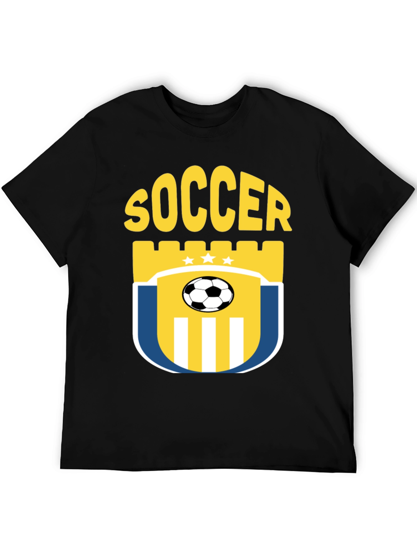 Black Soccer Graphic T-Shirt - Black view 5