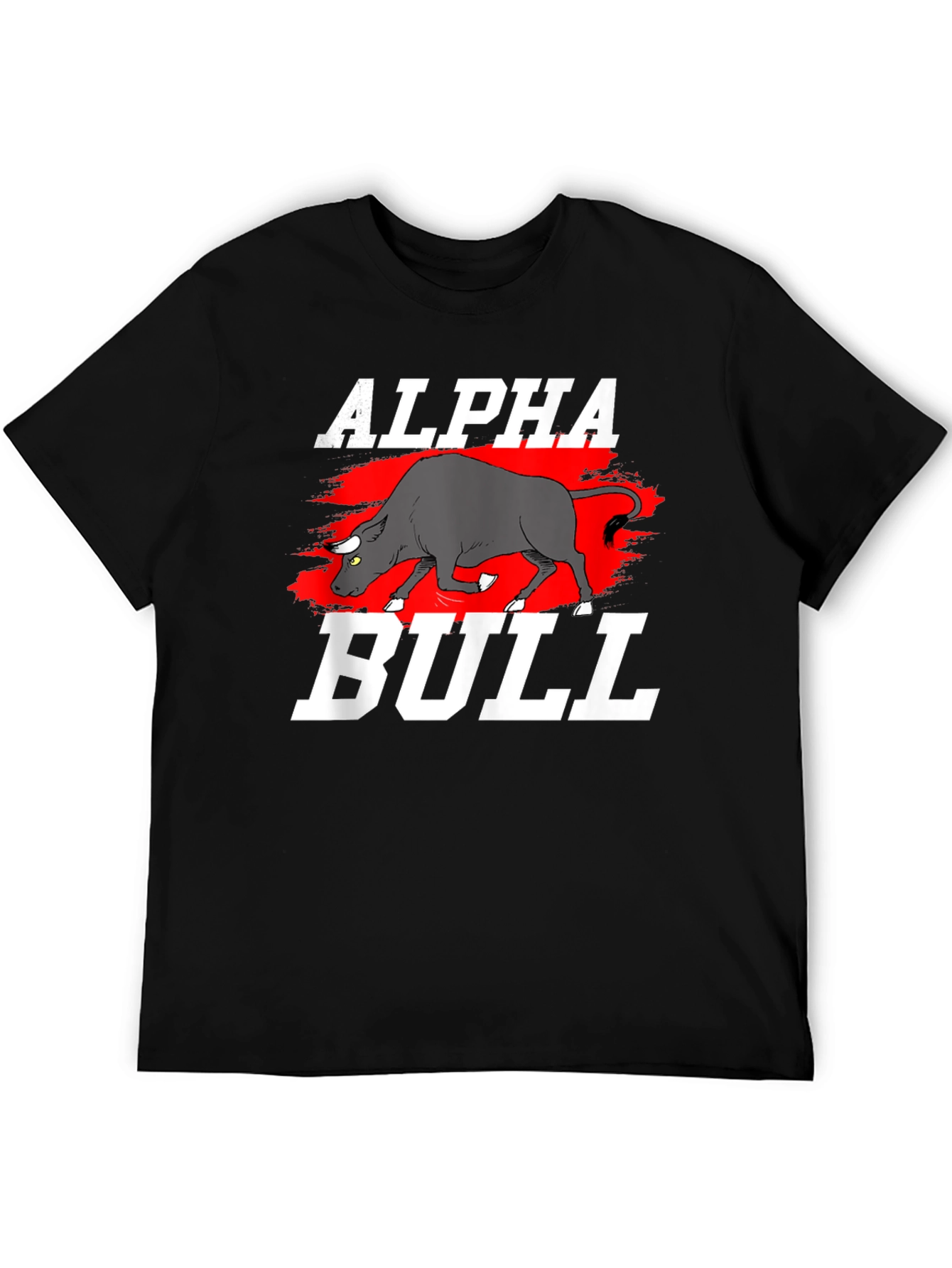 Black Alpha Bull Graphic T-Shirt - Black Cotton Tee view 5