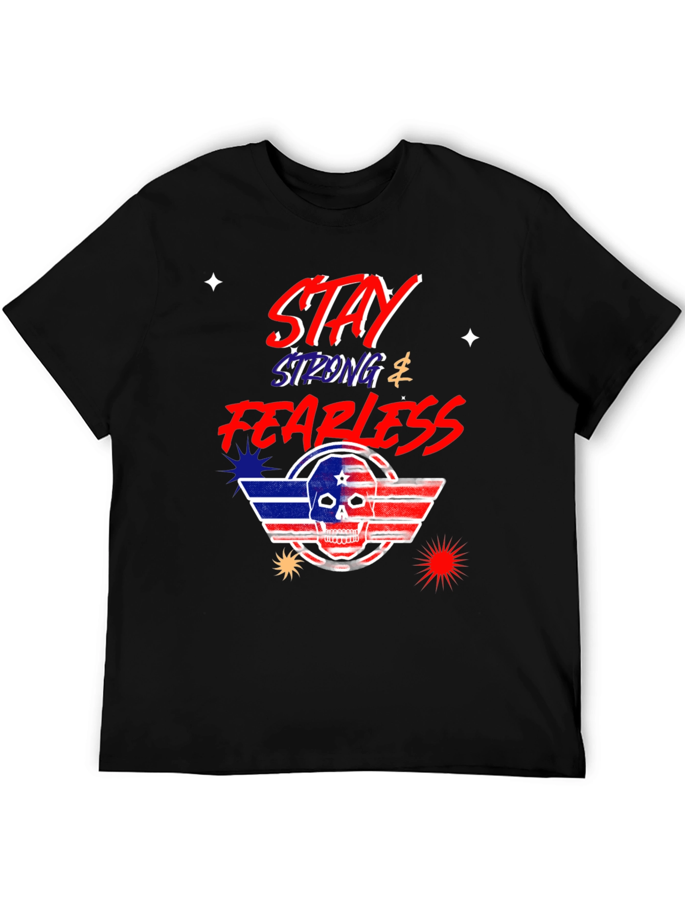 Black Stay Strong Fearless Graphic T-Shirt view 5