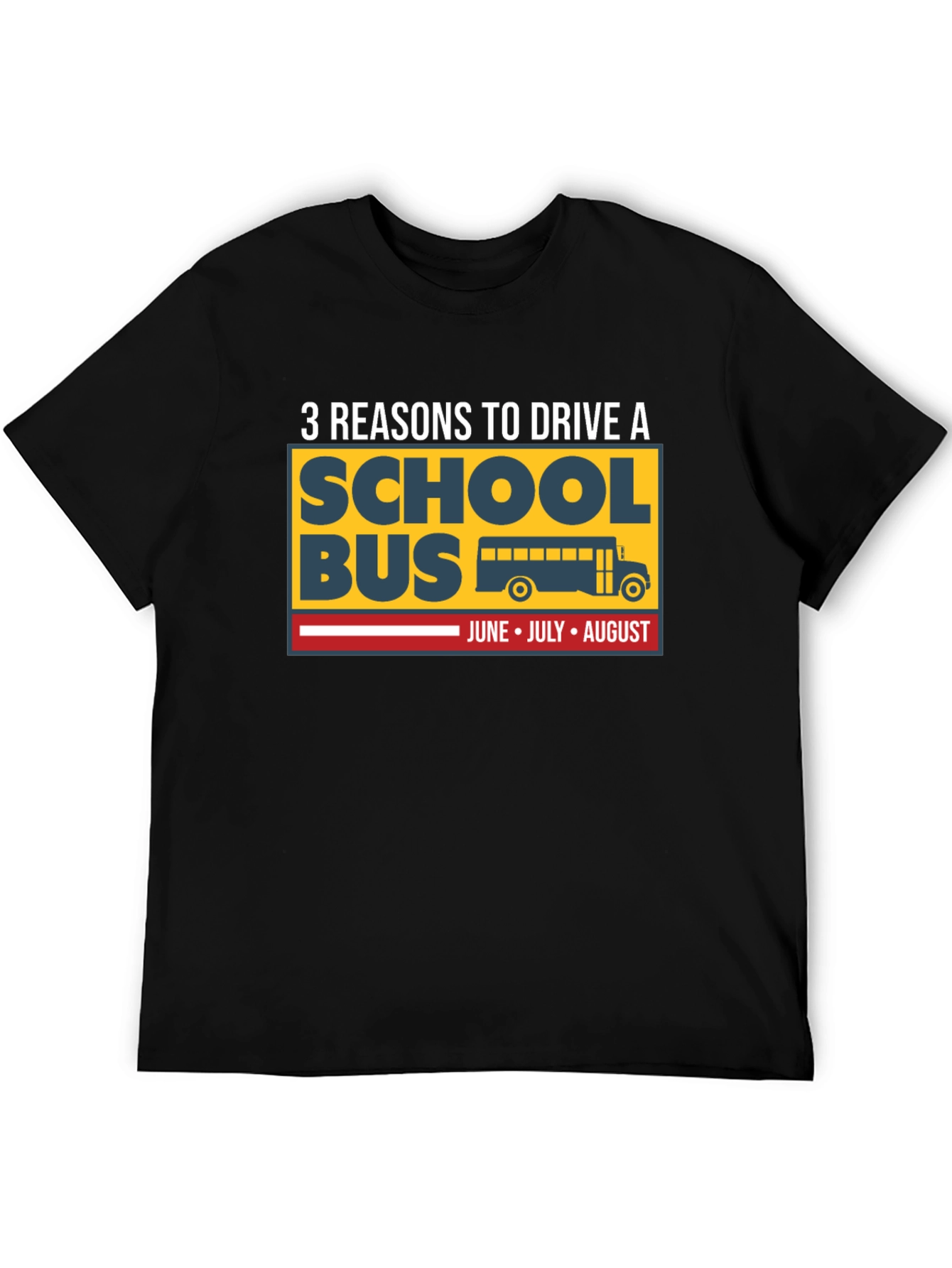 Black 3 Reasons to Drive a School Bus T-Shirt view 5