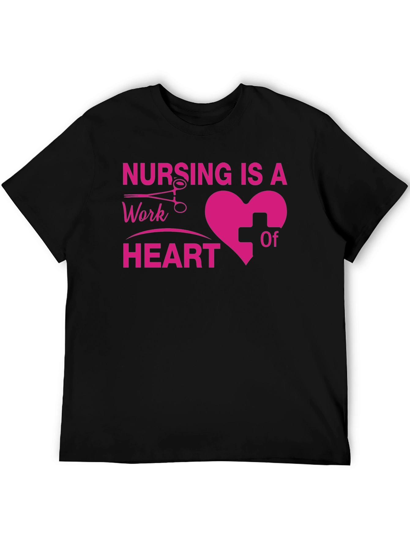 Black Nursing Is A Work Of Heart T-Shirt view 5