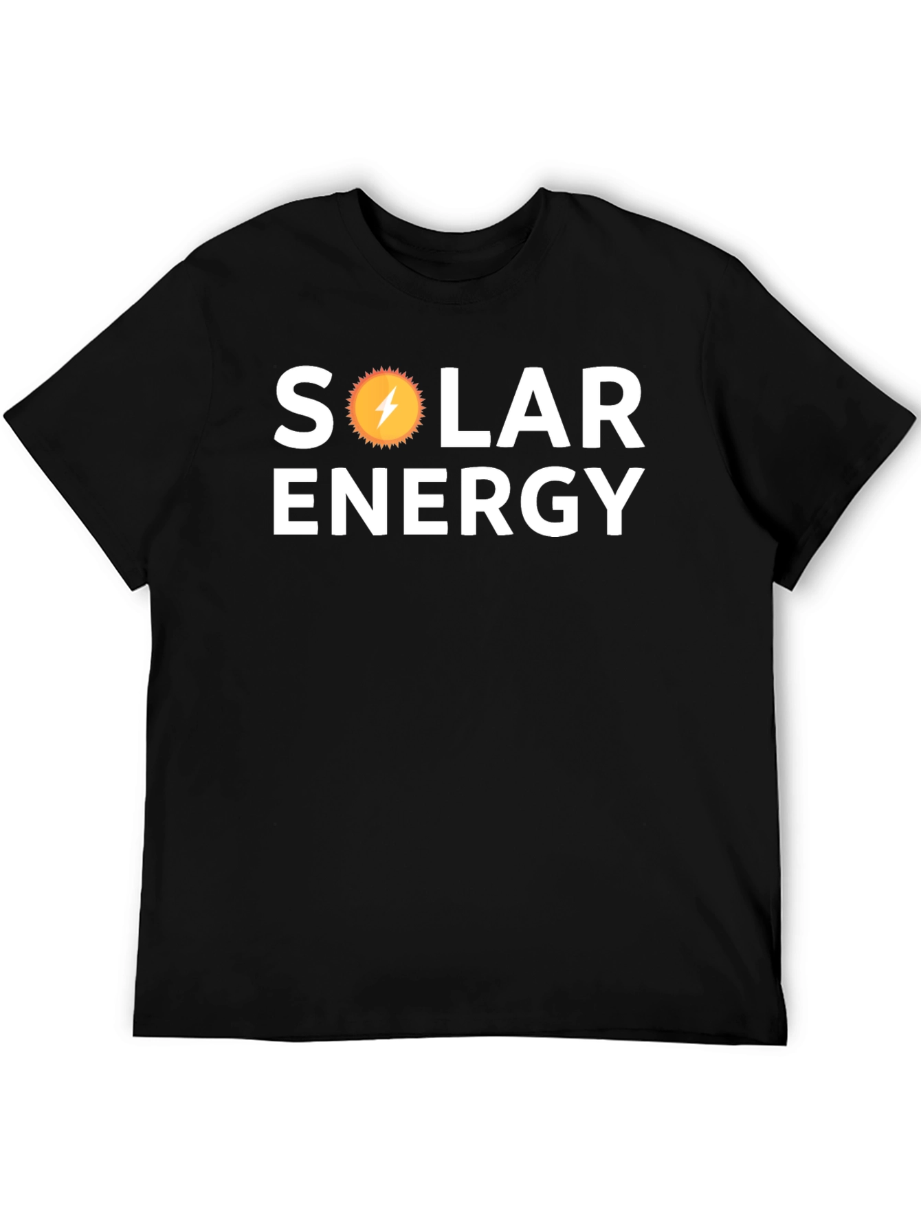 Black Solar Energy T-Shirt - Black Cotton Graphic Tee view 5