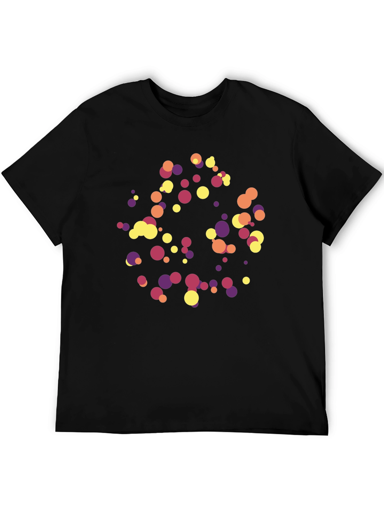 Black Abstract Polka Dot Graphic Tee - Trendy Black T-Shirt view 5