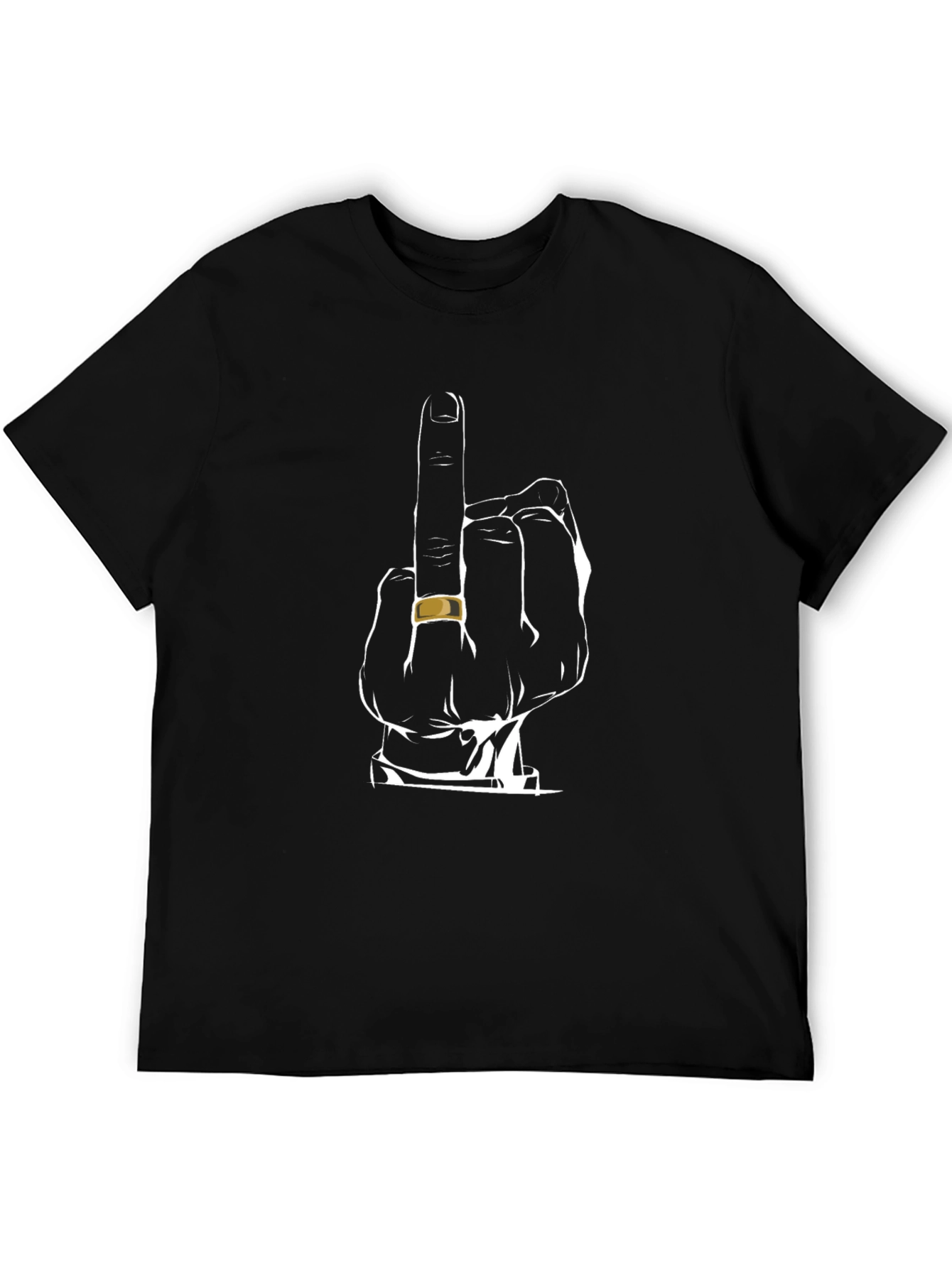 Black Middle Finger Graphic Tee - Black view 5