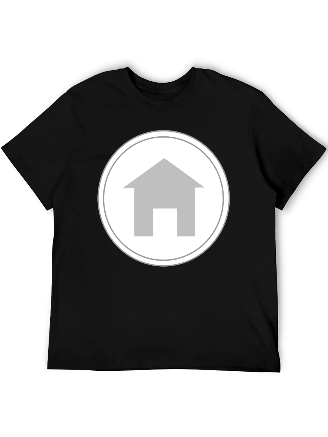 Black Simple House Logo T-Shirt view 5