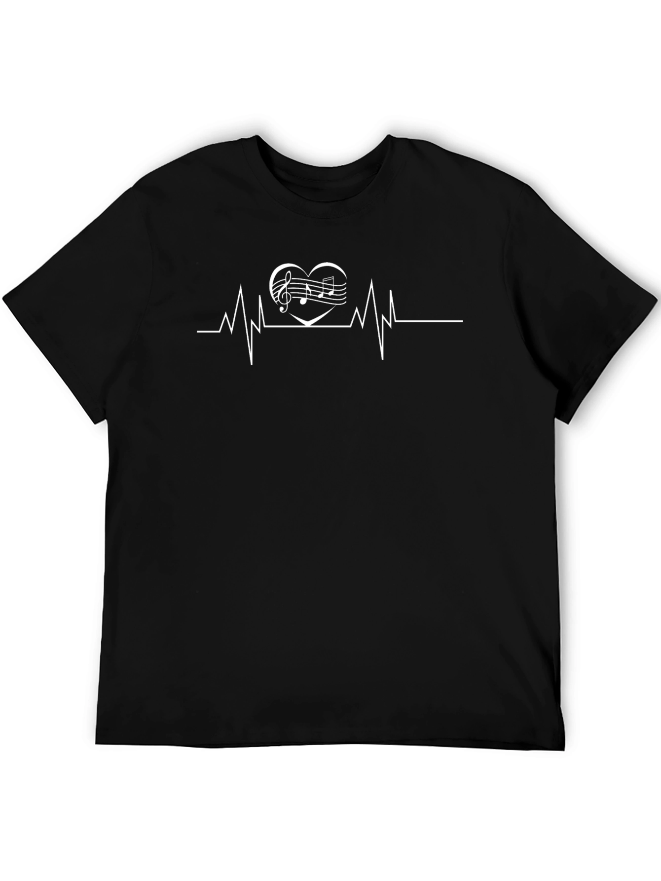 Black Music Heartbeat Graphic Tee - Black T-Shirt view 5