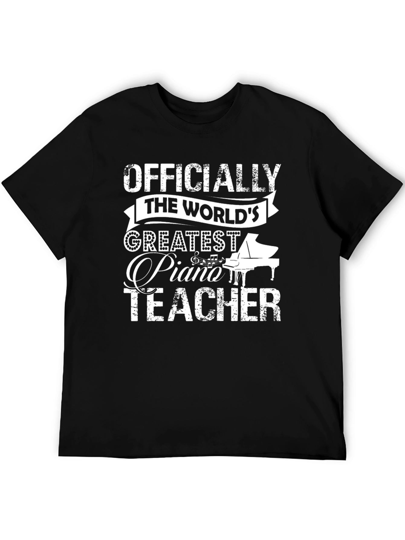 Black World's Greatest Piano Teacher T-Shirt view 5