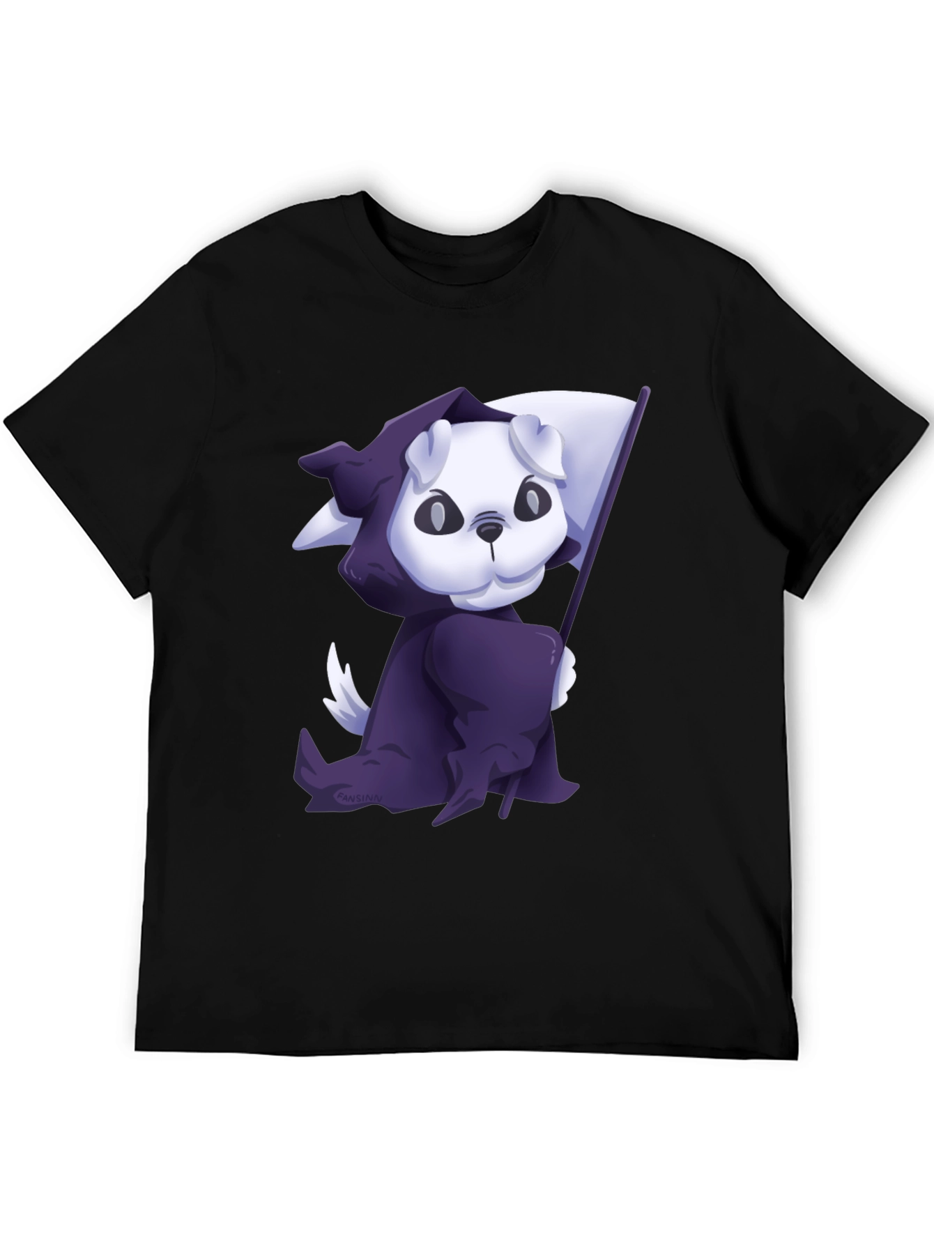 Black Grim Reaper Puppy T-Shirt - Cute and Spooky view 5