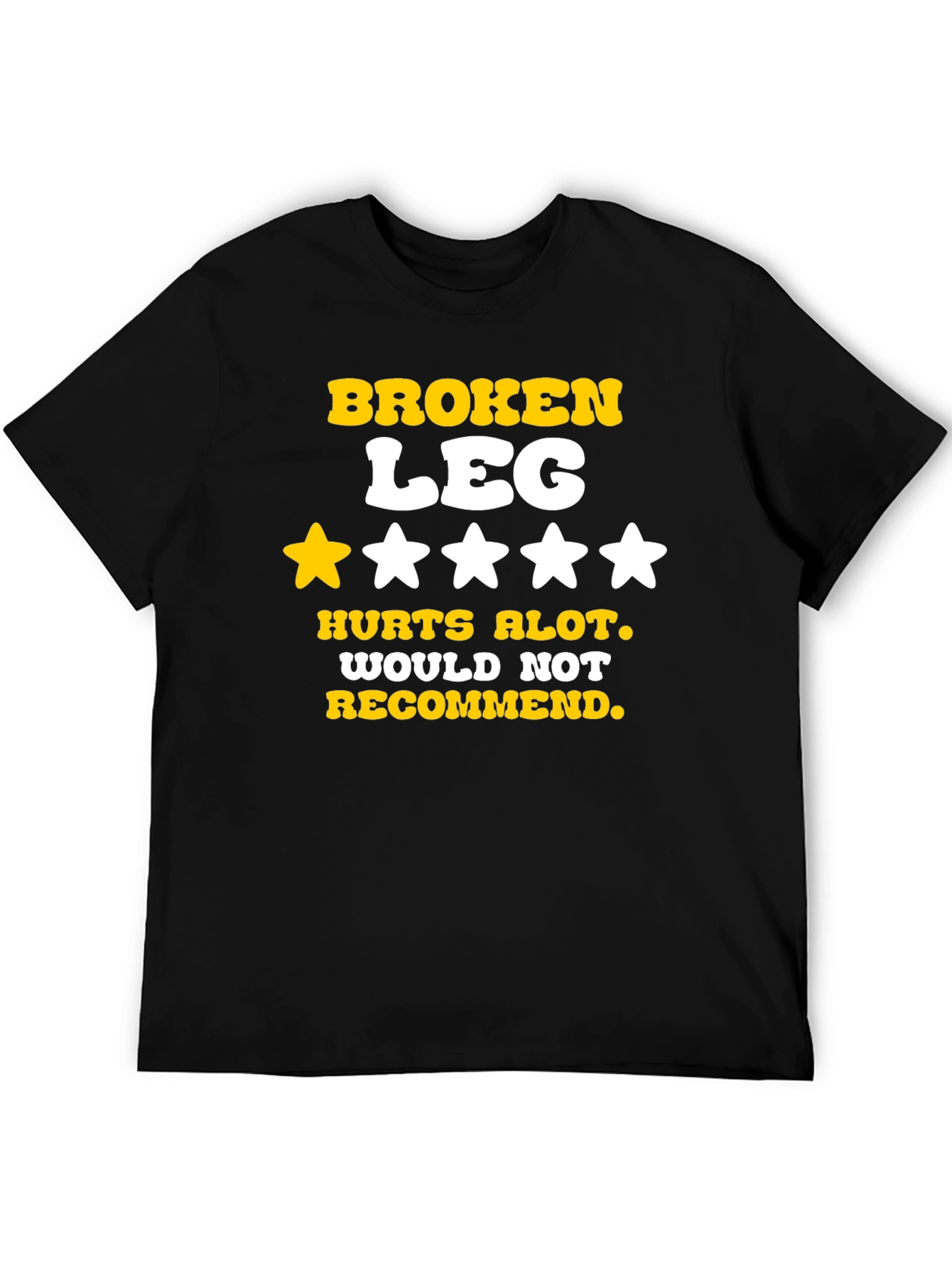 Black Broken Leg T-Shirt - Hurts Alot, Funny Tee view 5