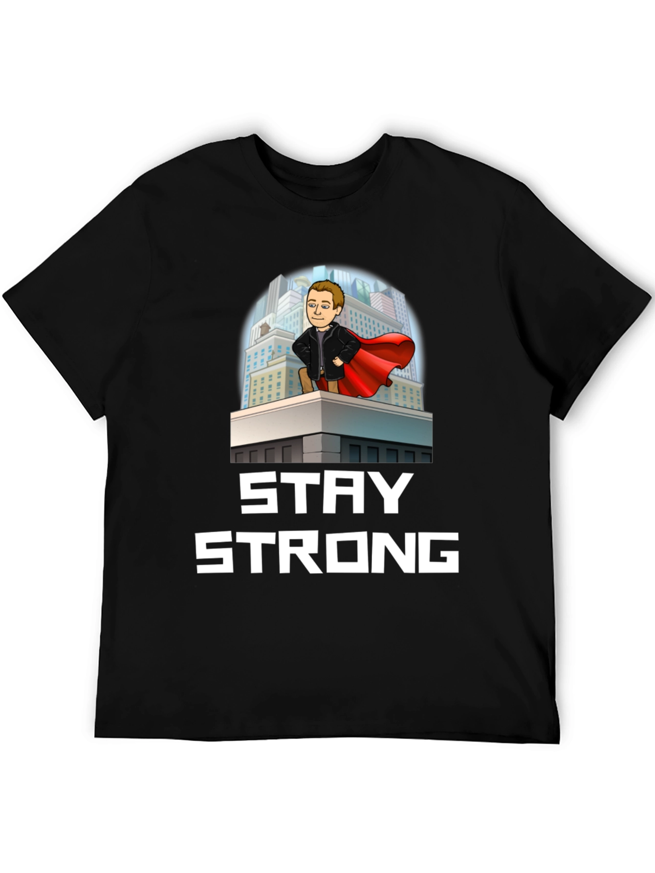 Black Stay Strong Superhero T-Shirt view 5