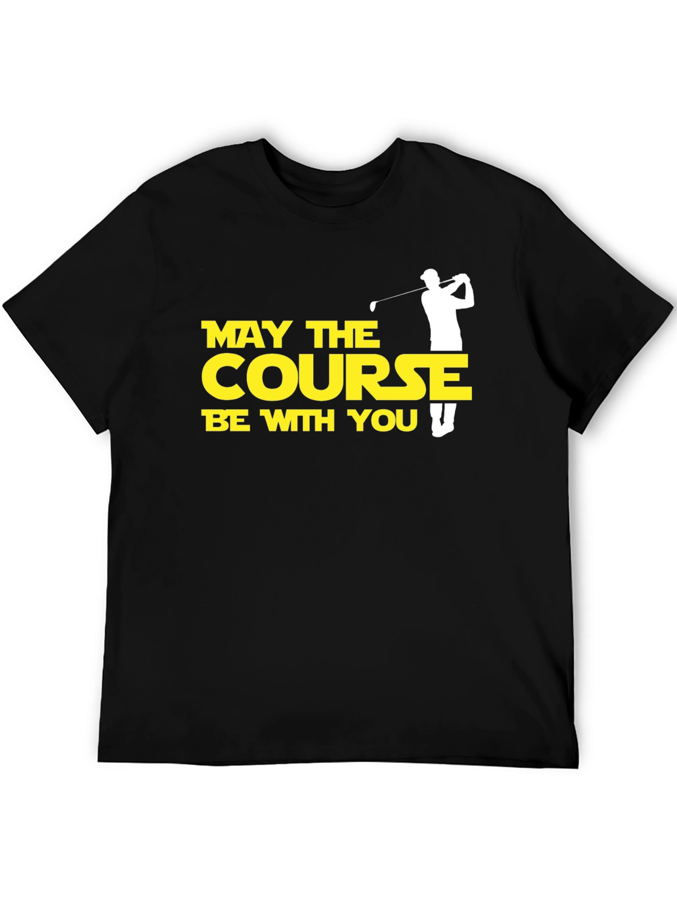 Black May the Course Be With You Golf T-Shirt view 5